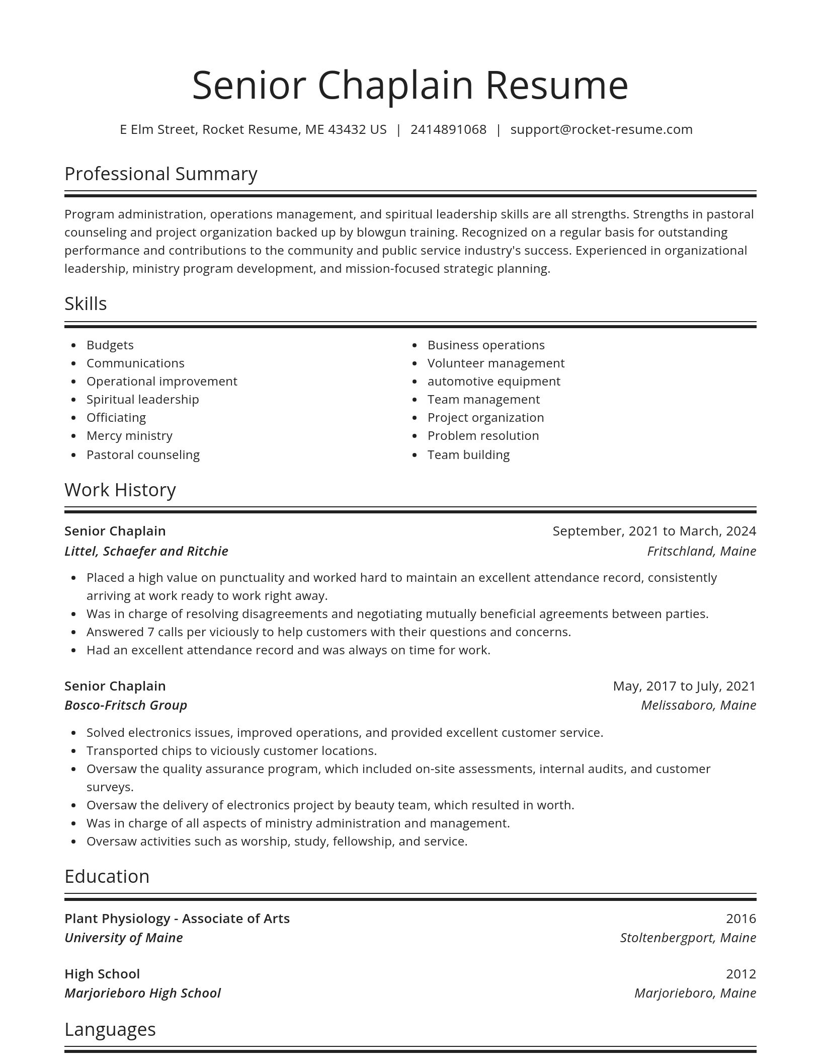 Spotlight resume template