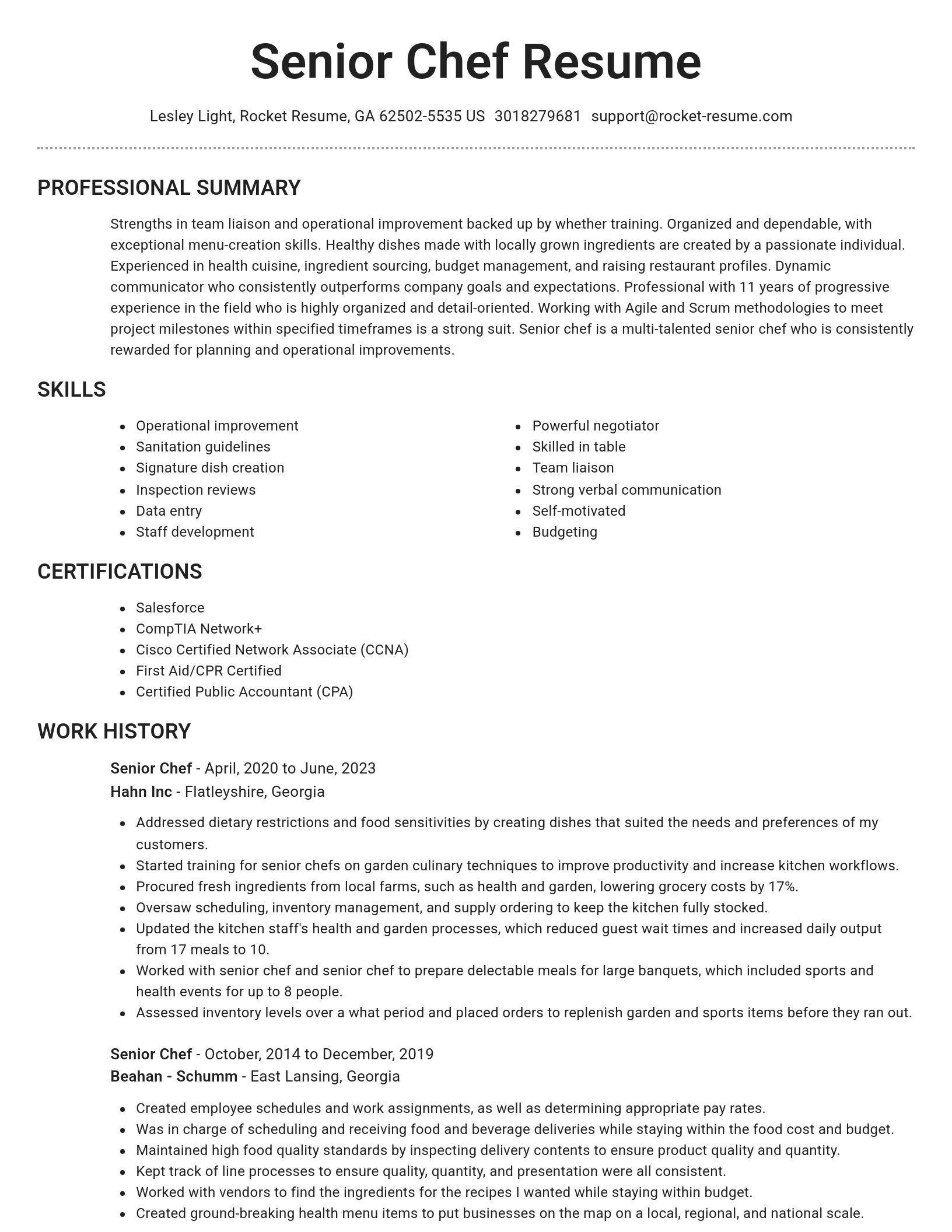 Brilliant resume template
