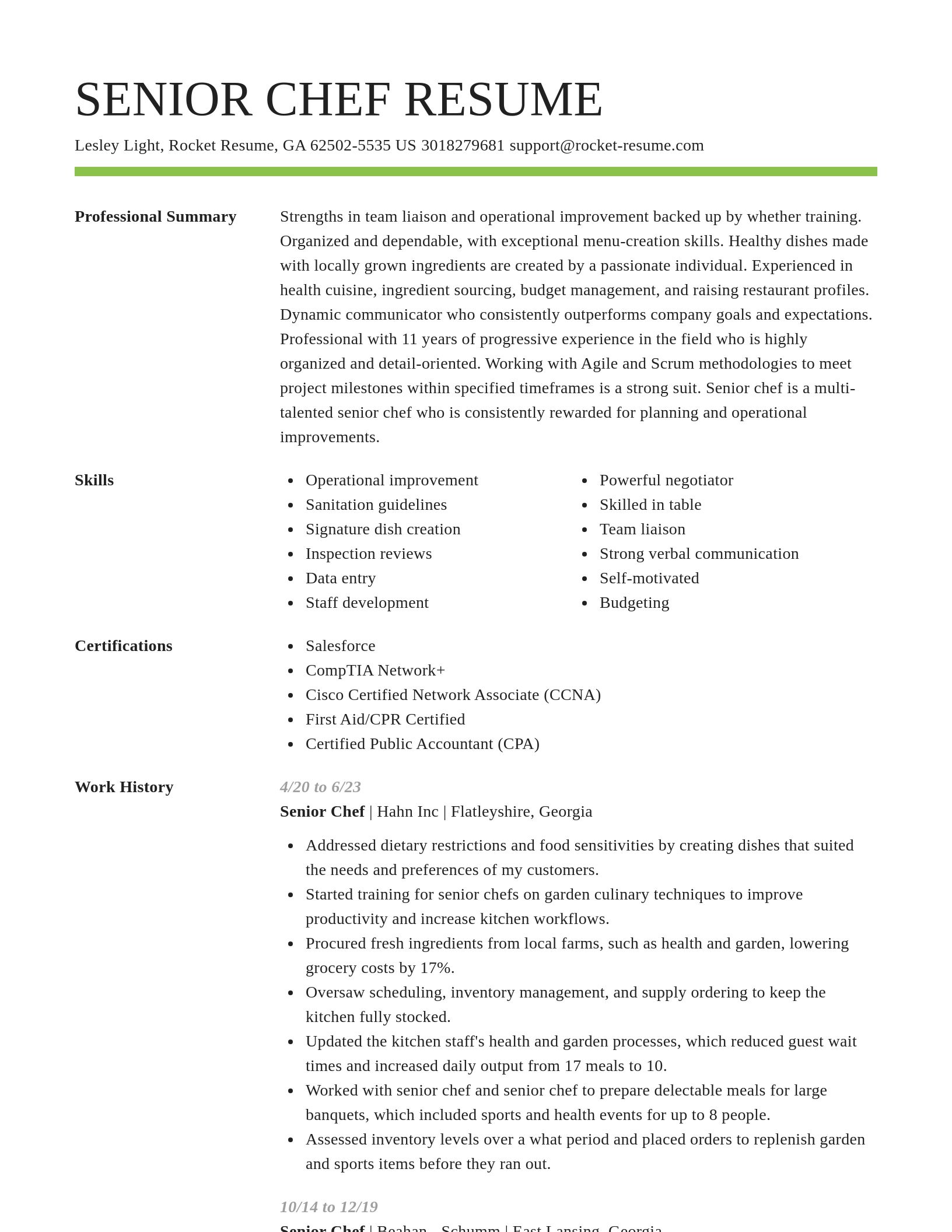 Smart resume template