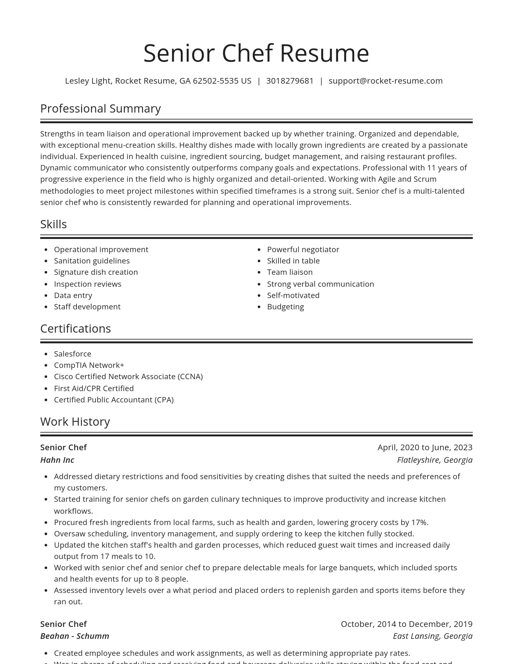 Spotlight resume template