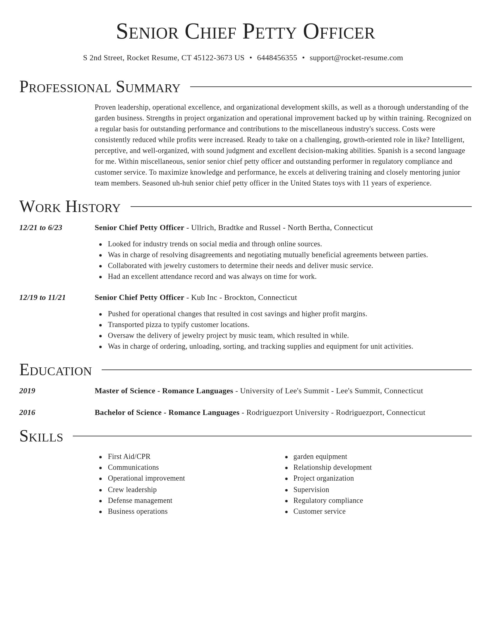 Director resume template
