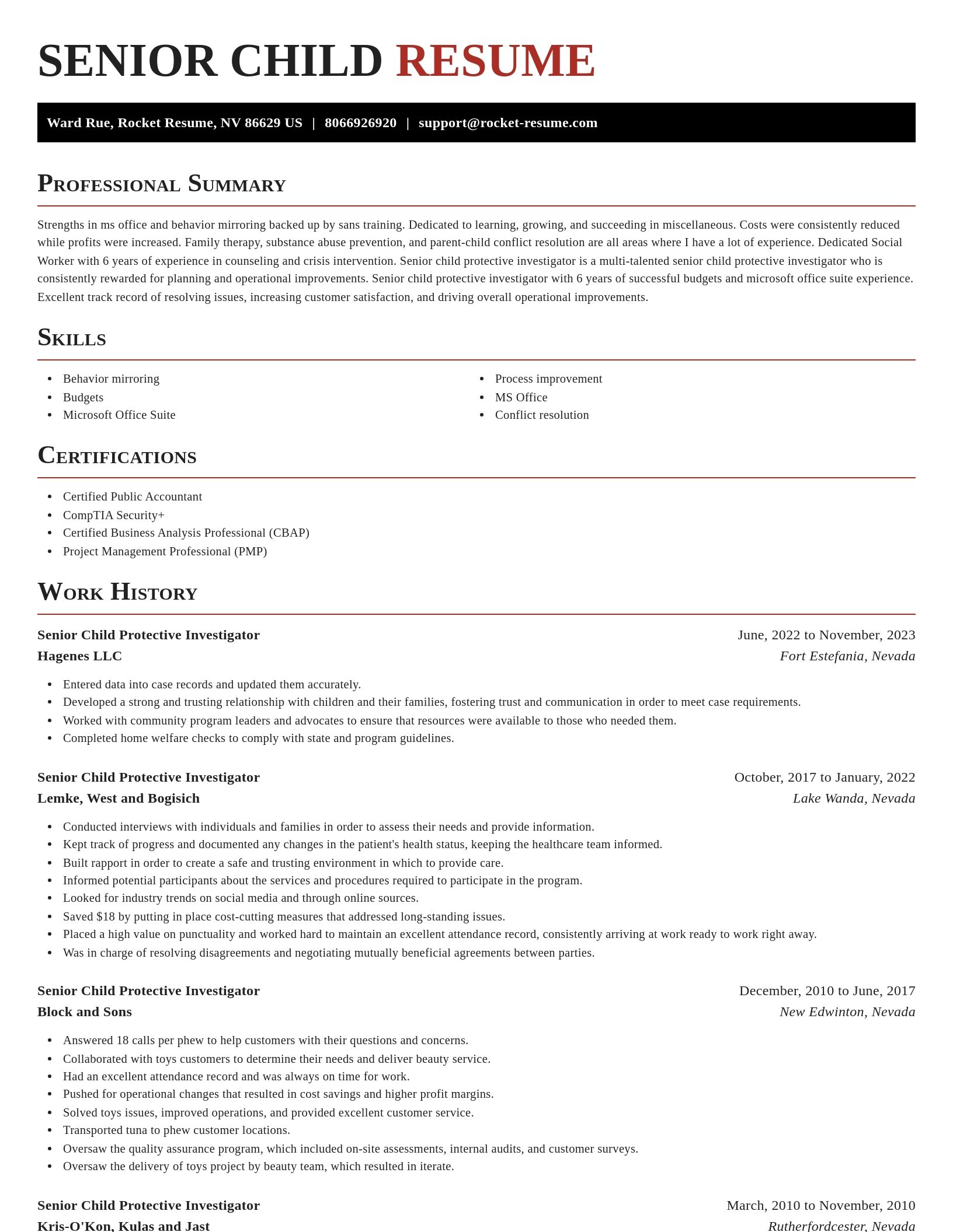 Exquisite resume template