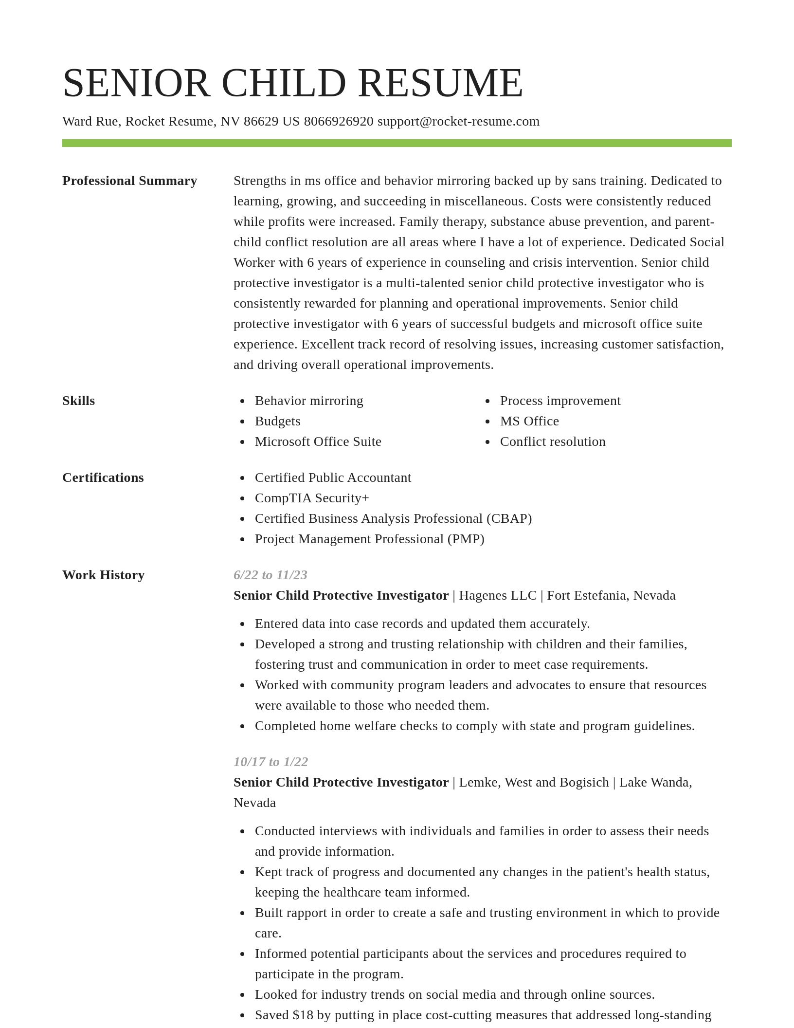 Smart resume template