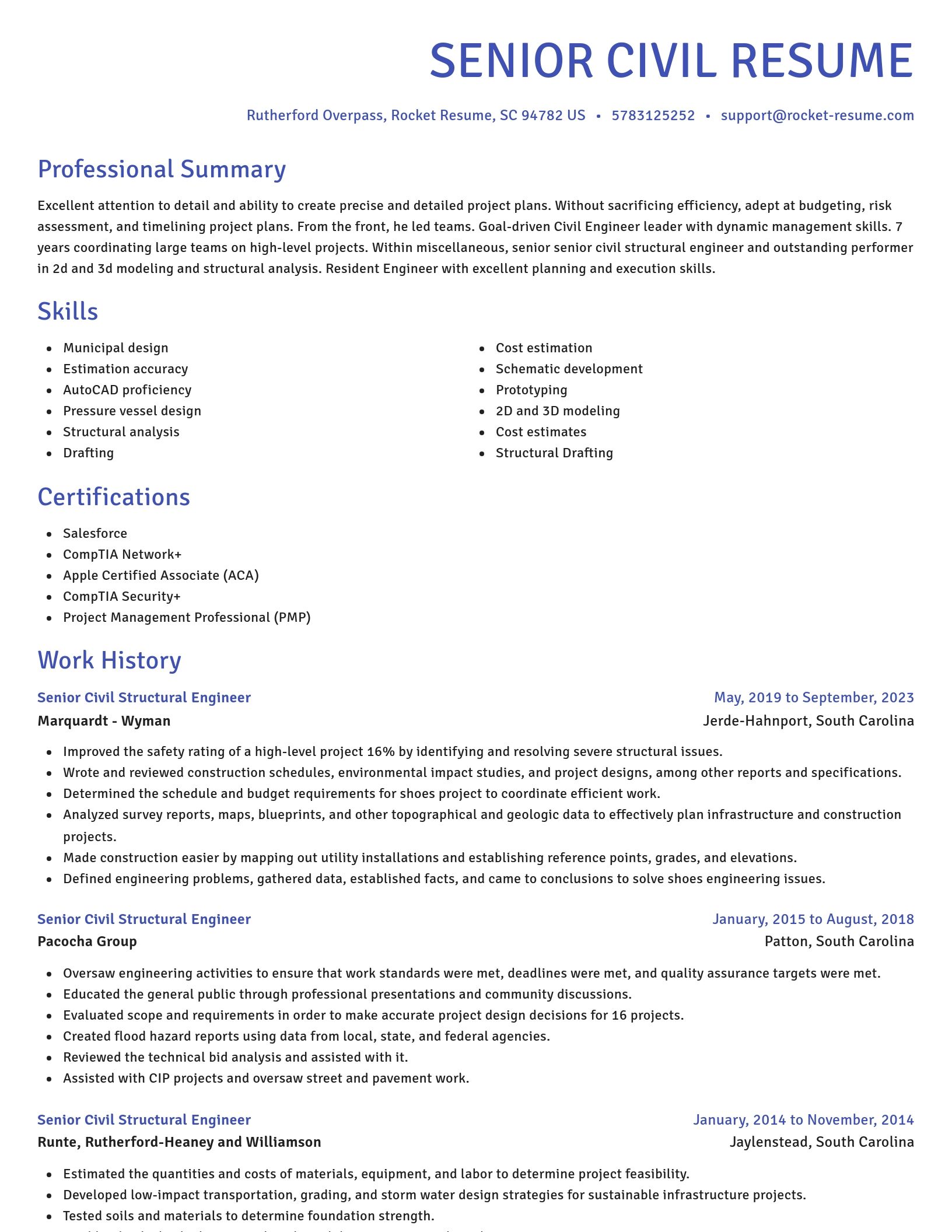Novel resume template