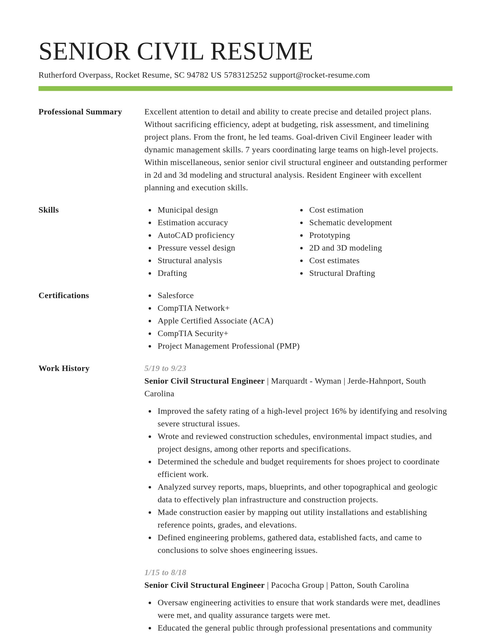 Smart resume template