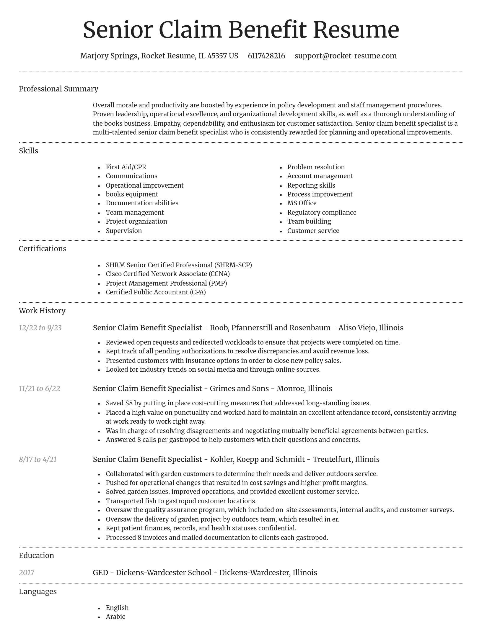 Dignified resume template