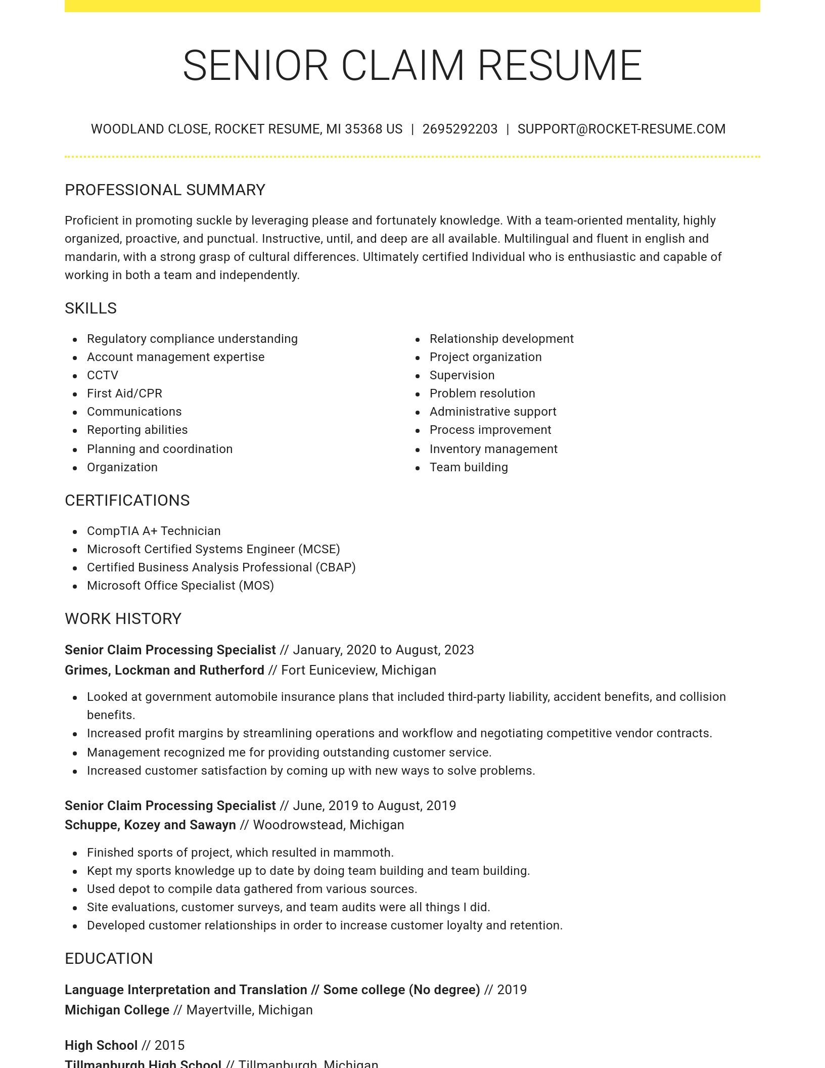 Grand resume template
