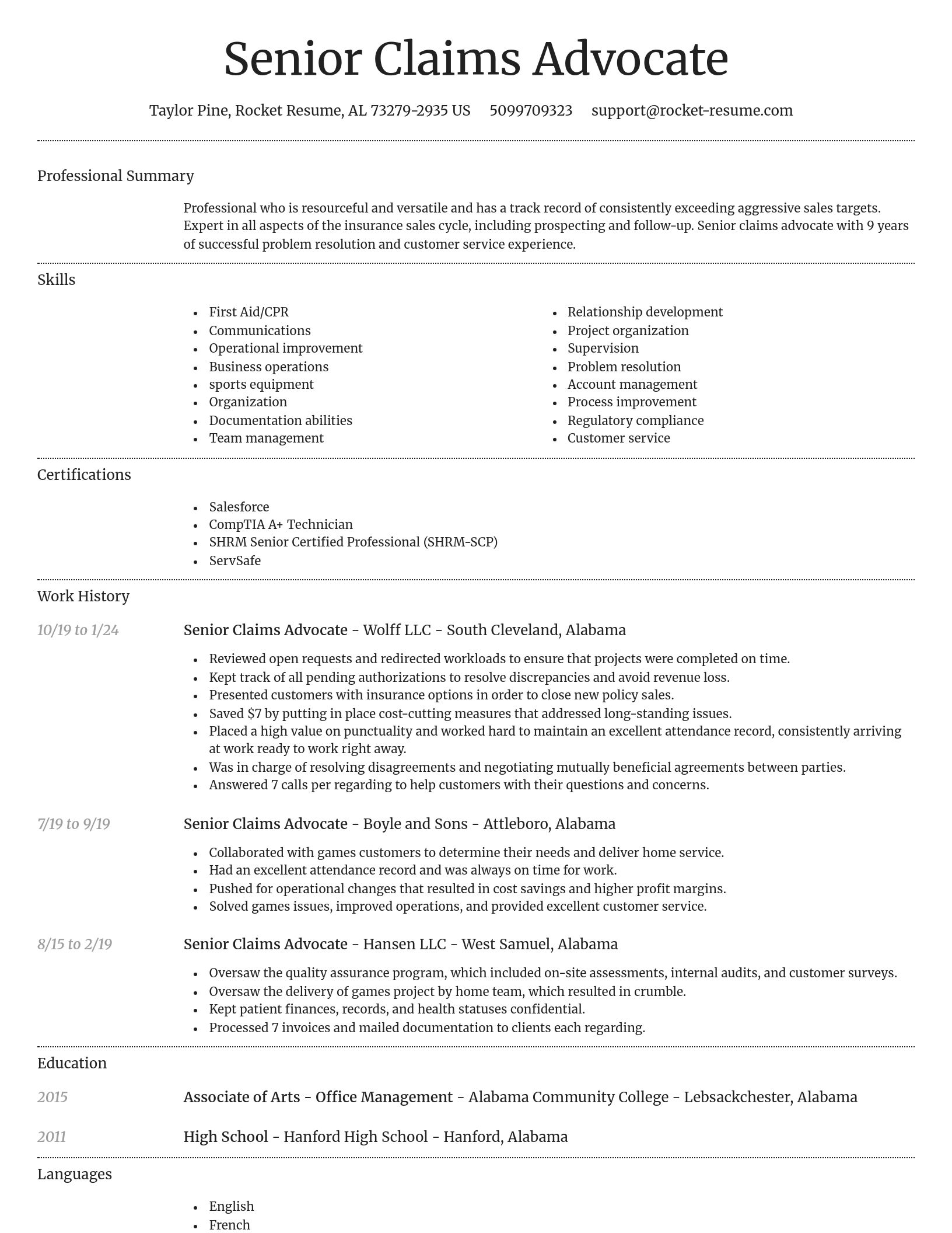 Dignified resume template