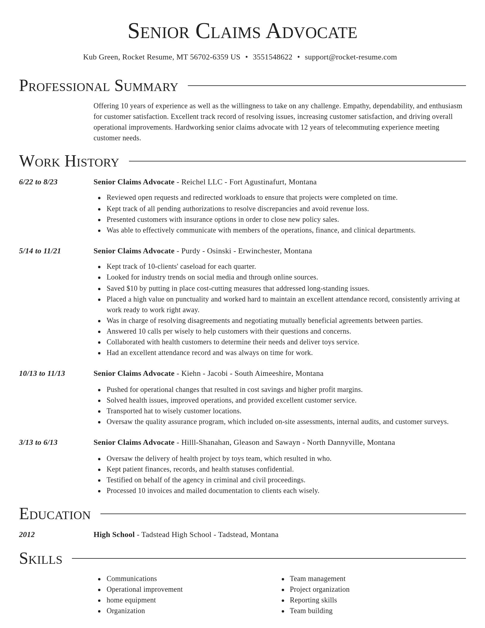 Director resume template