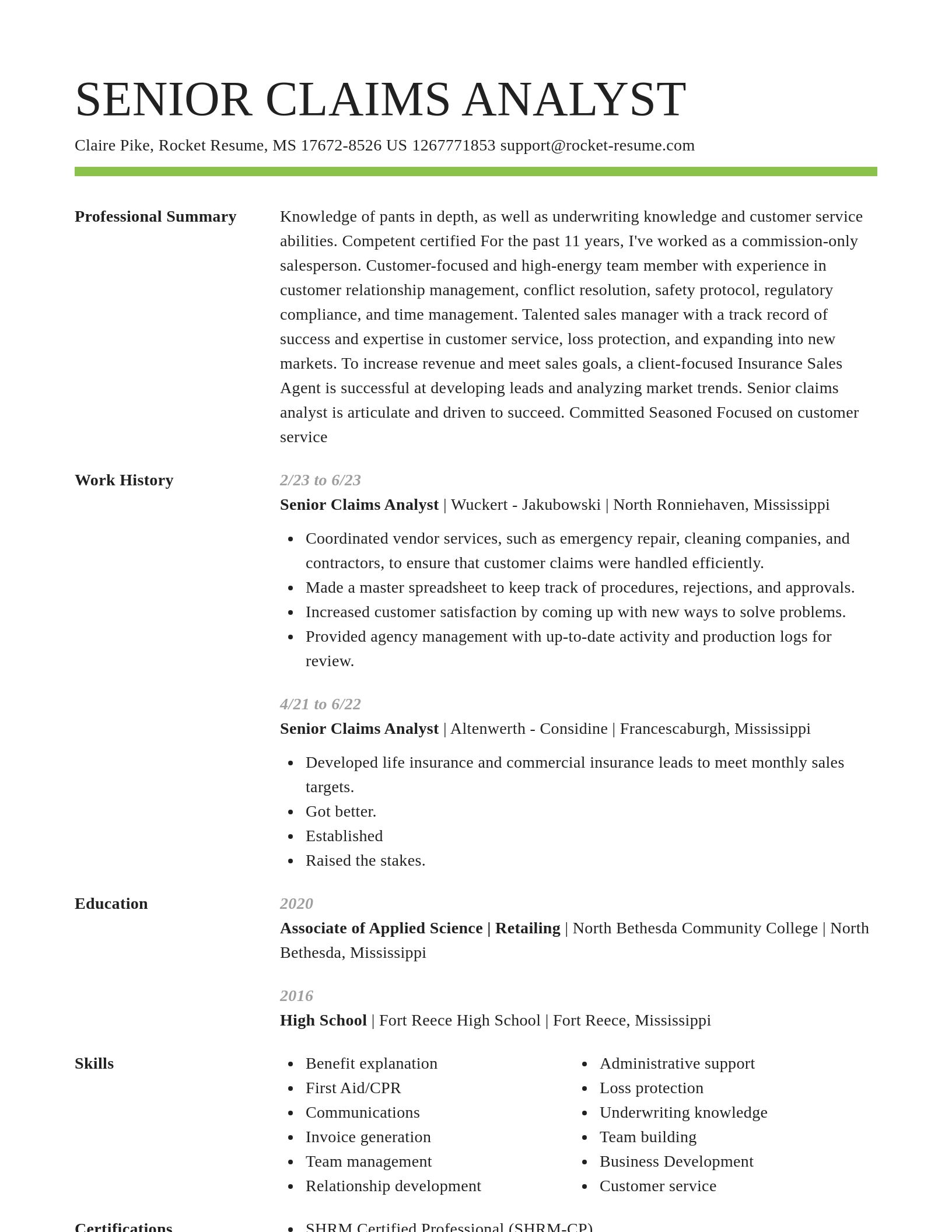 Smart resume template