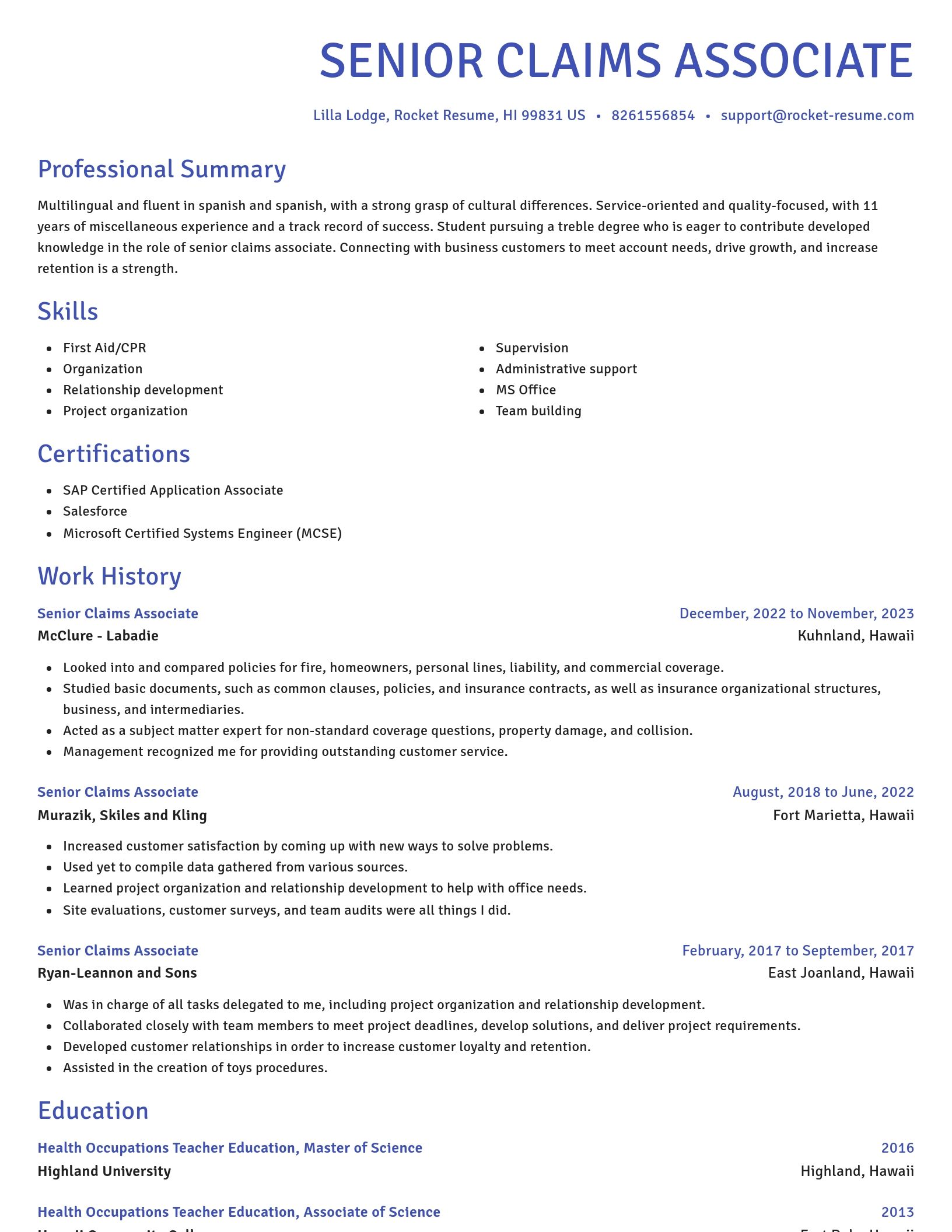 Novel resume template
