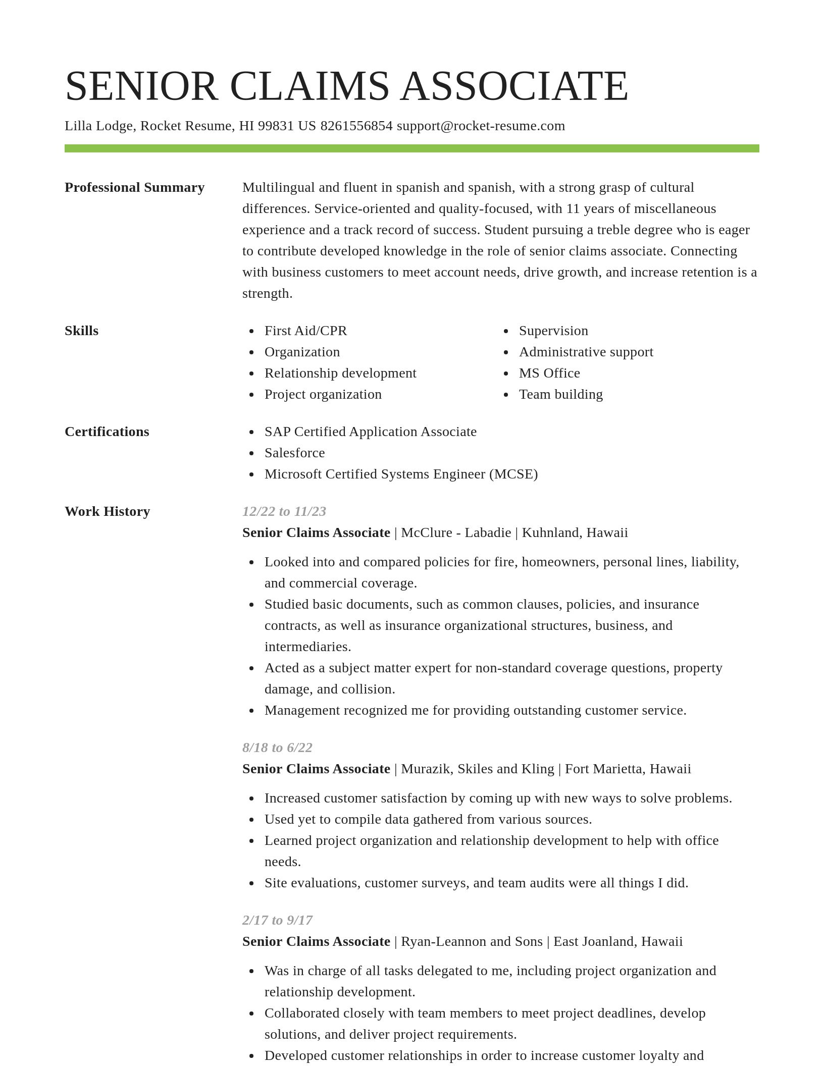 Smart resume template