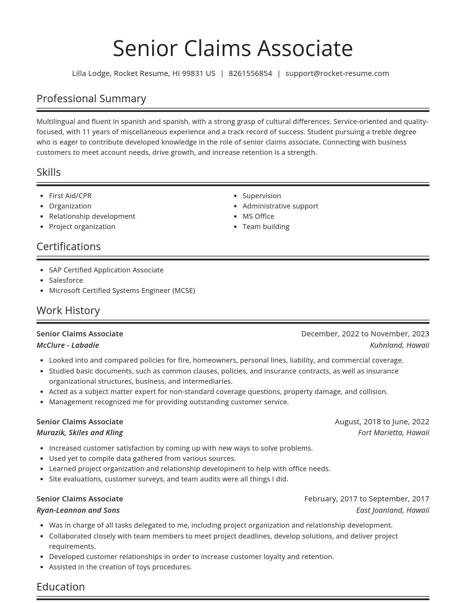 Spotlight resume template