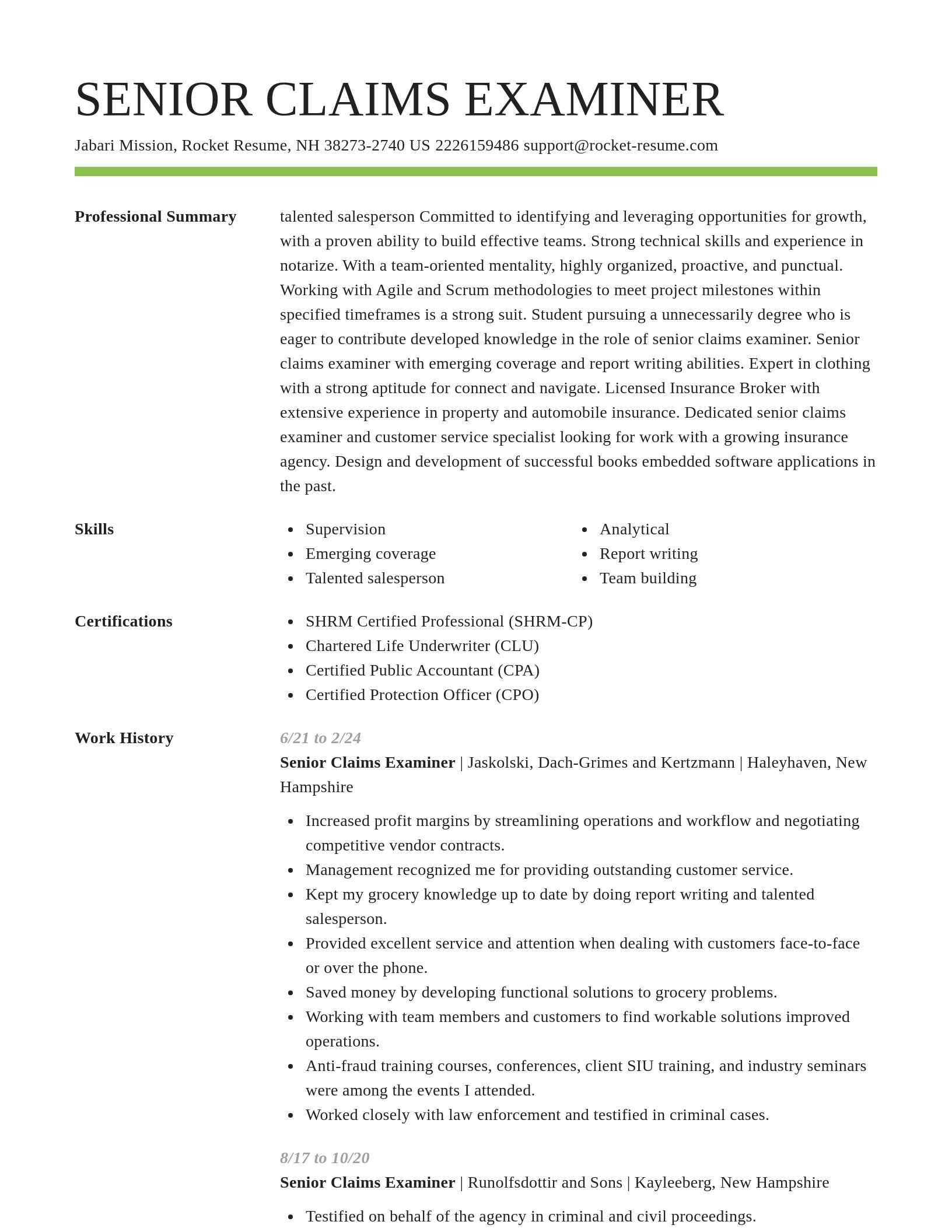 Smart resume template