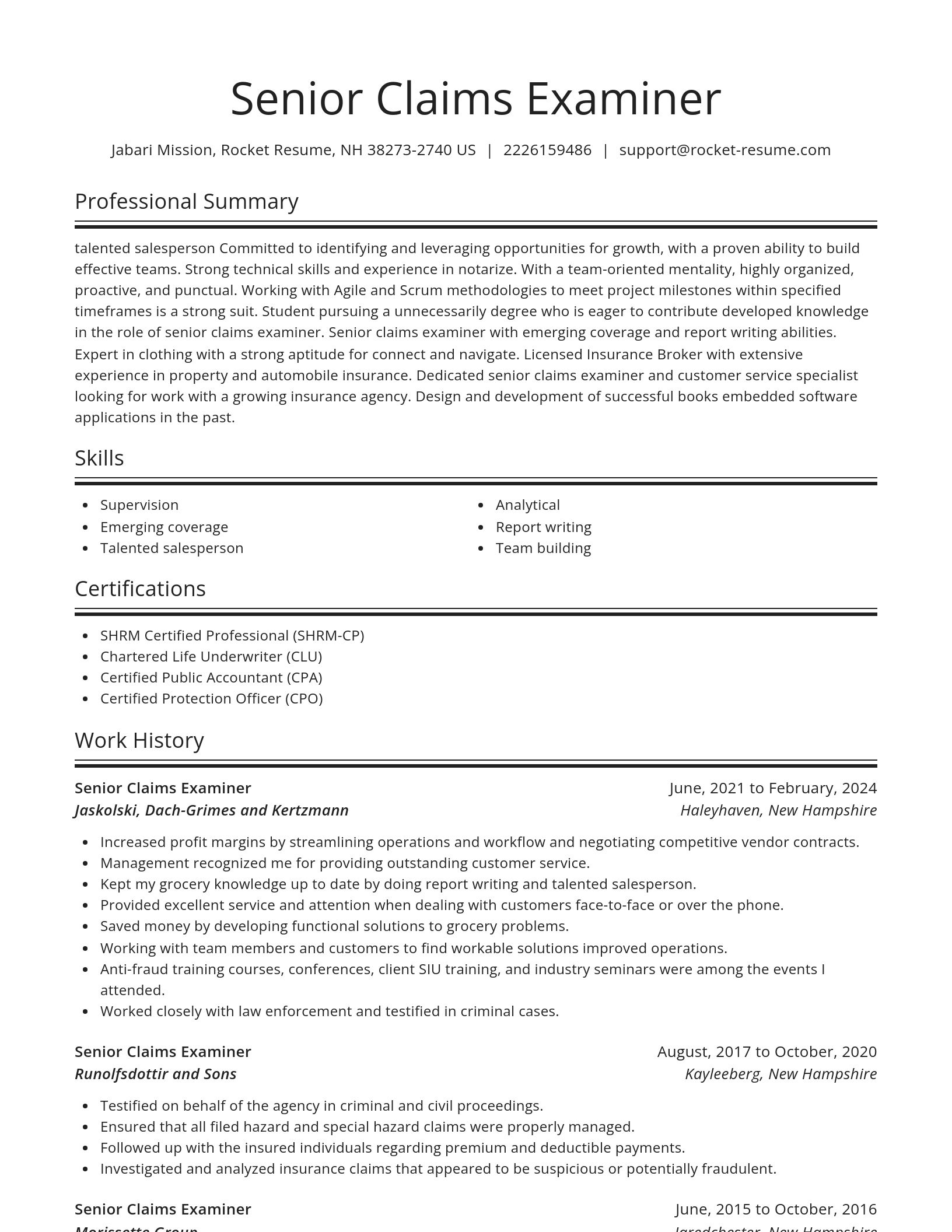 Spotlight resume template