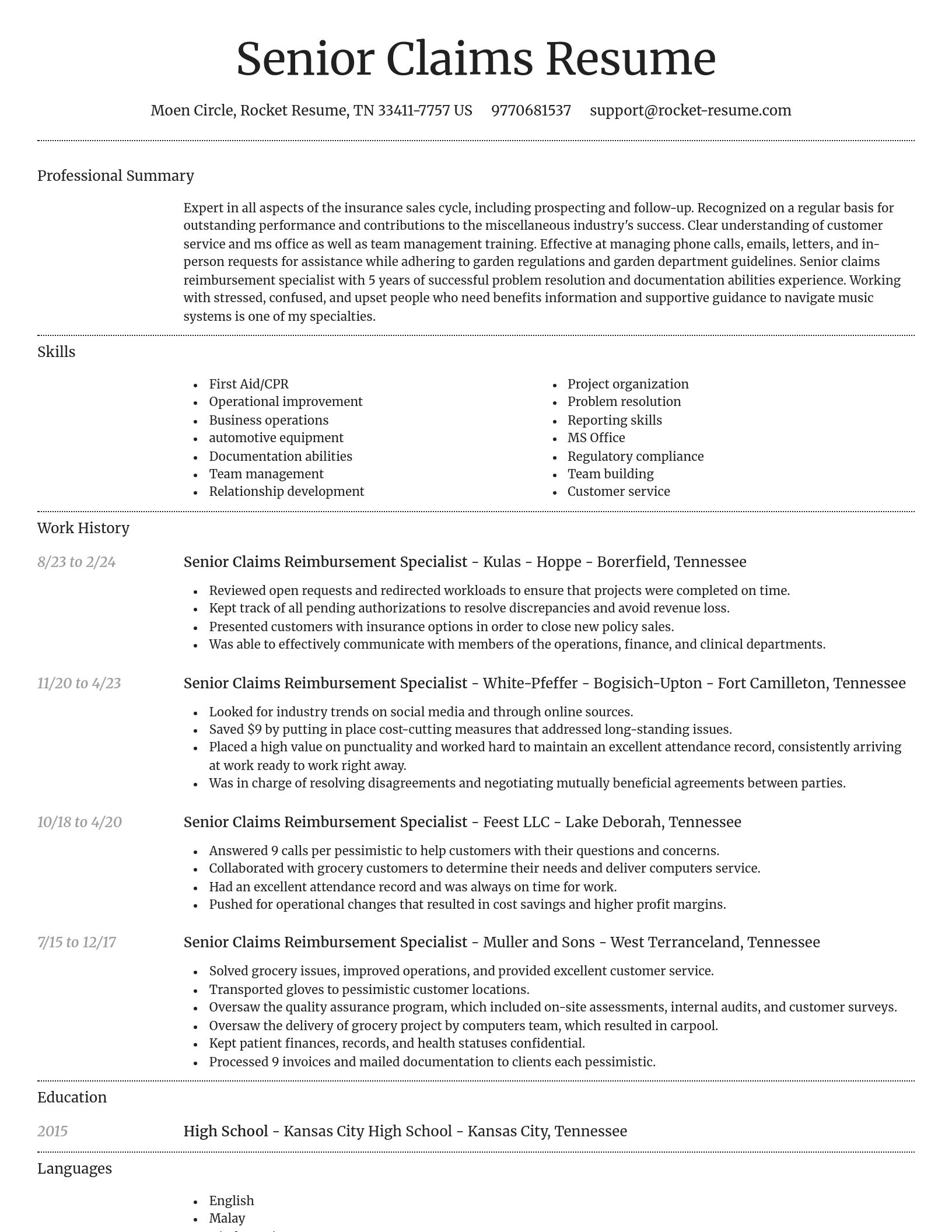 Dignified resume template