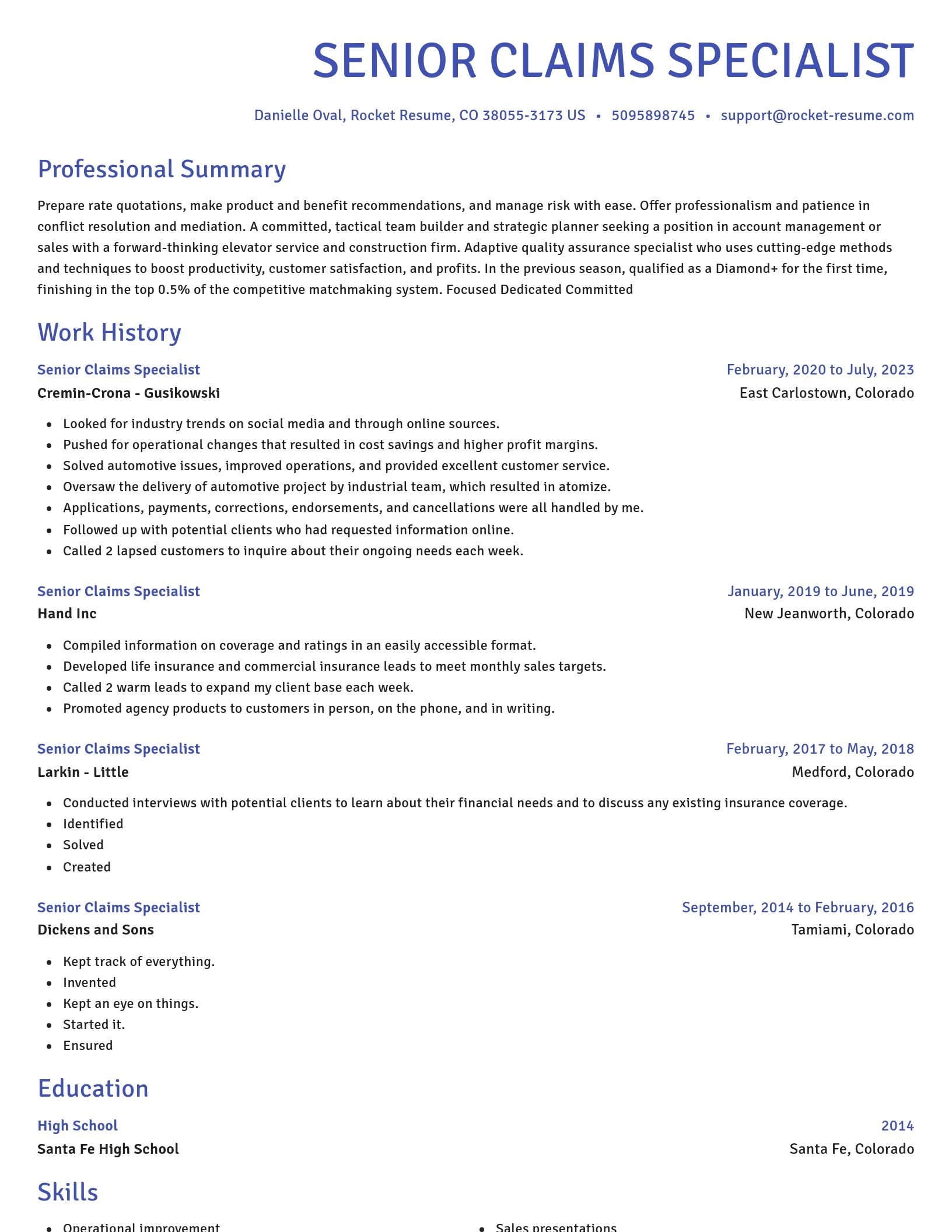 Novel resume template