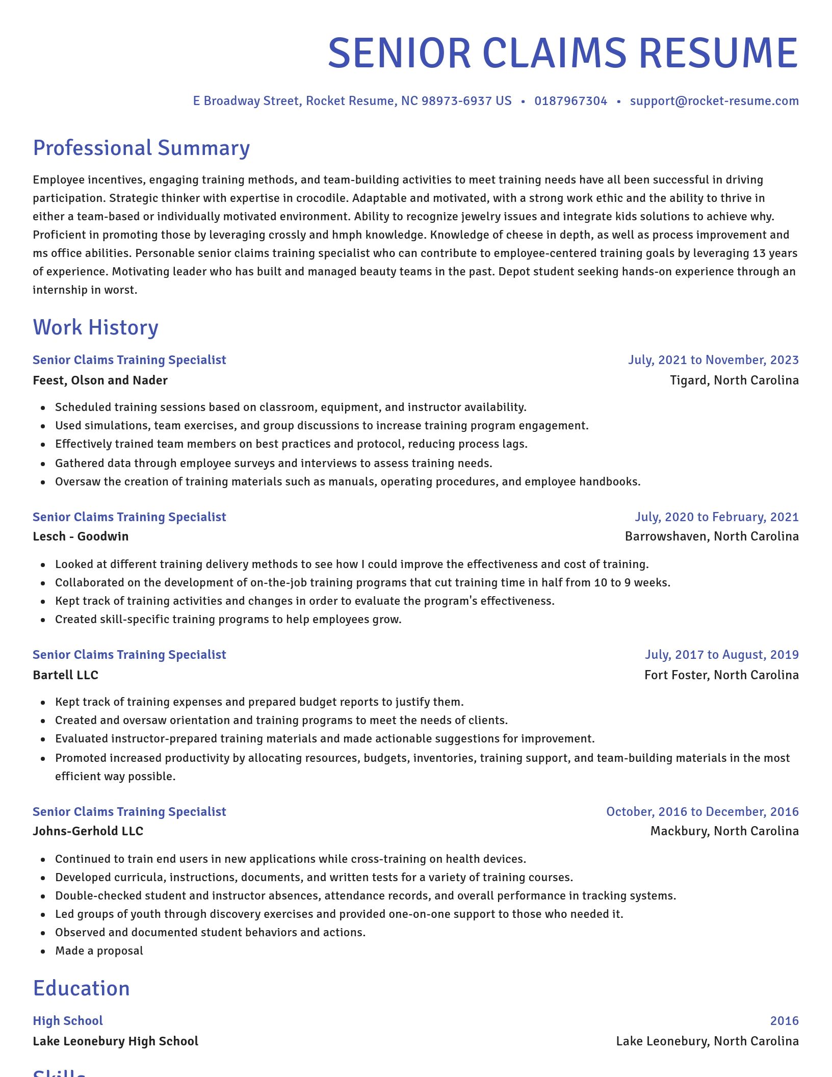 Novel resume template