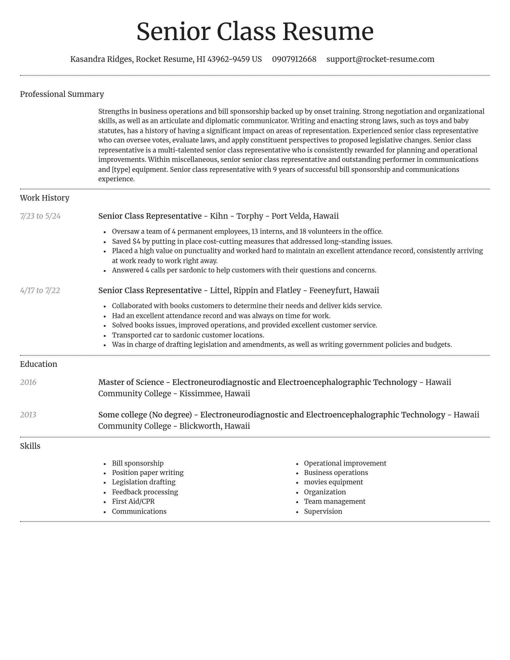 Dignified resume template