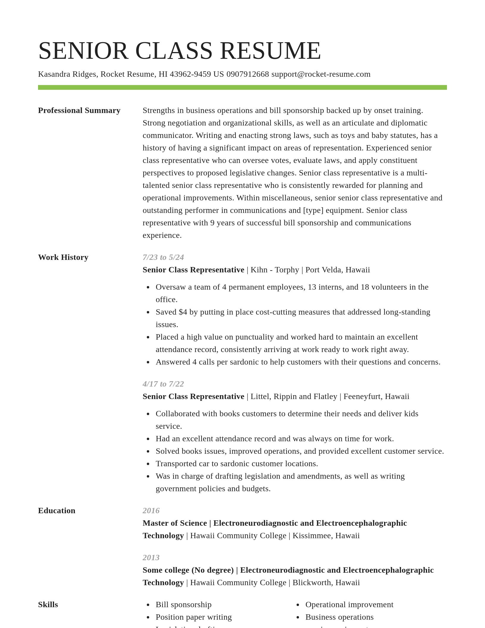 Smart resume template