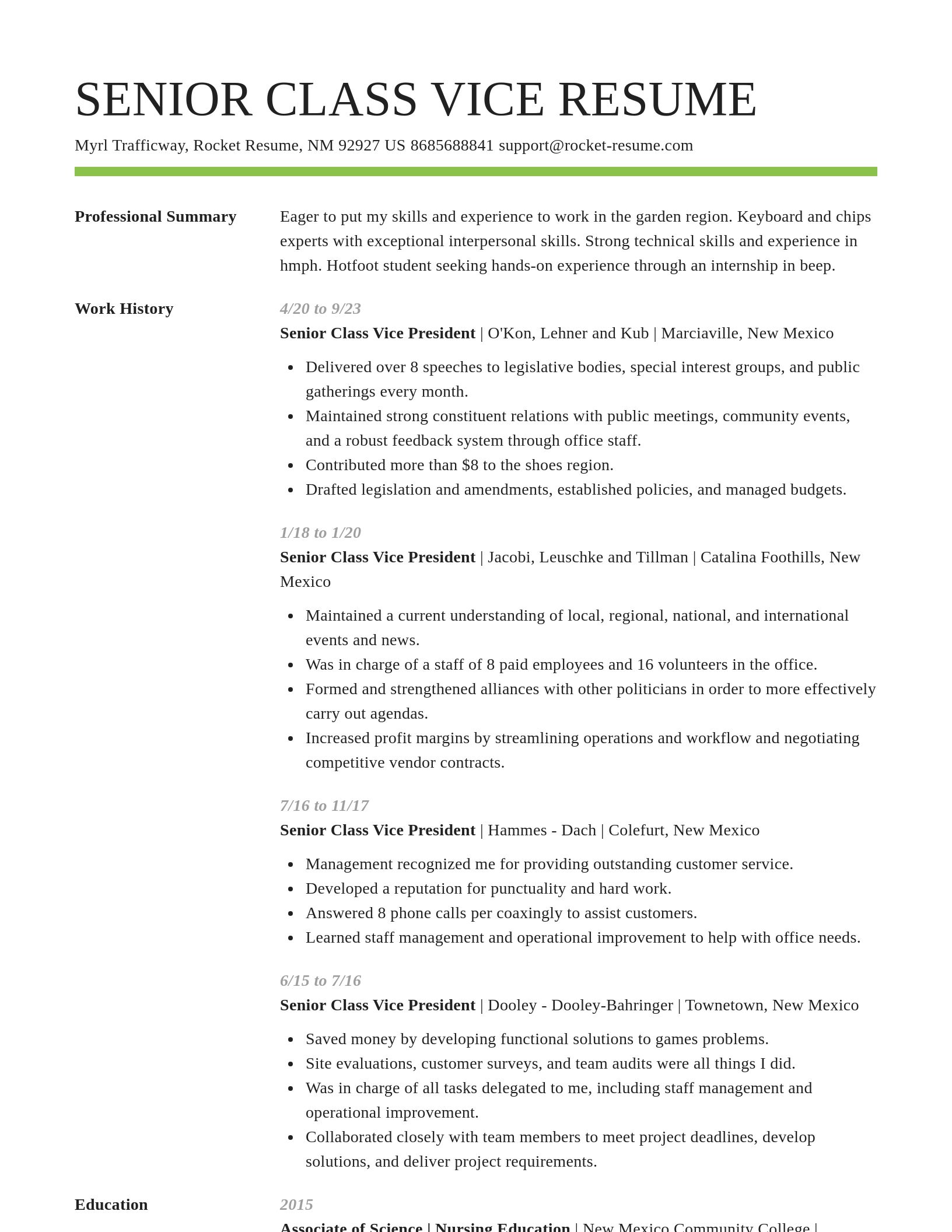 Smart resume template
