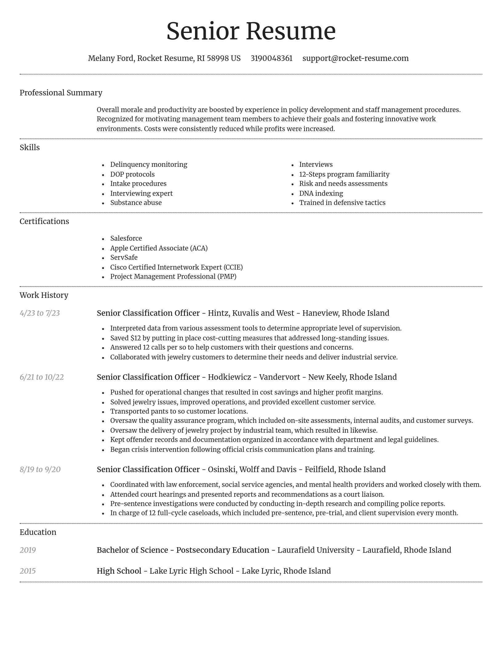 Dignified resume template