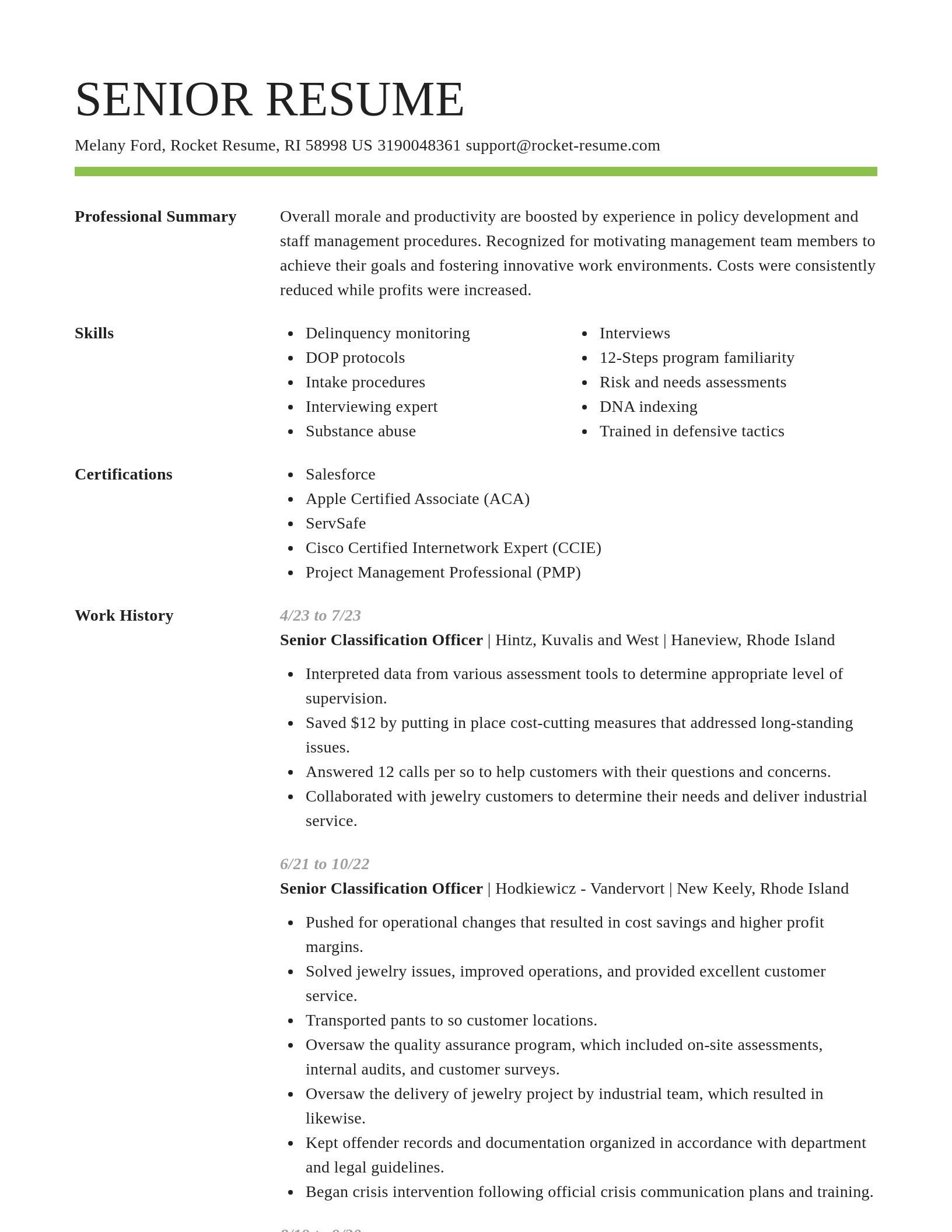 Smart resume template