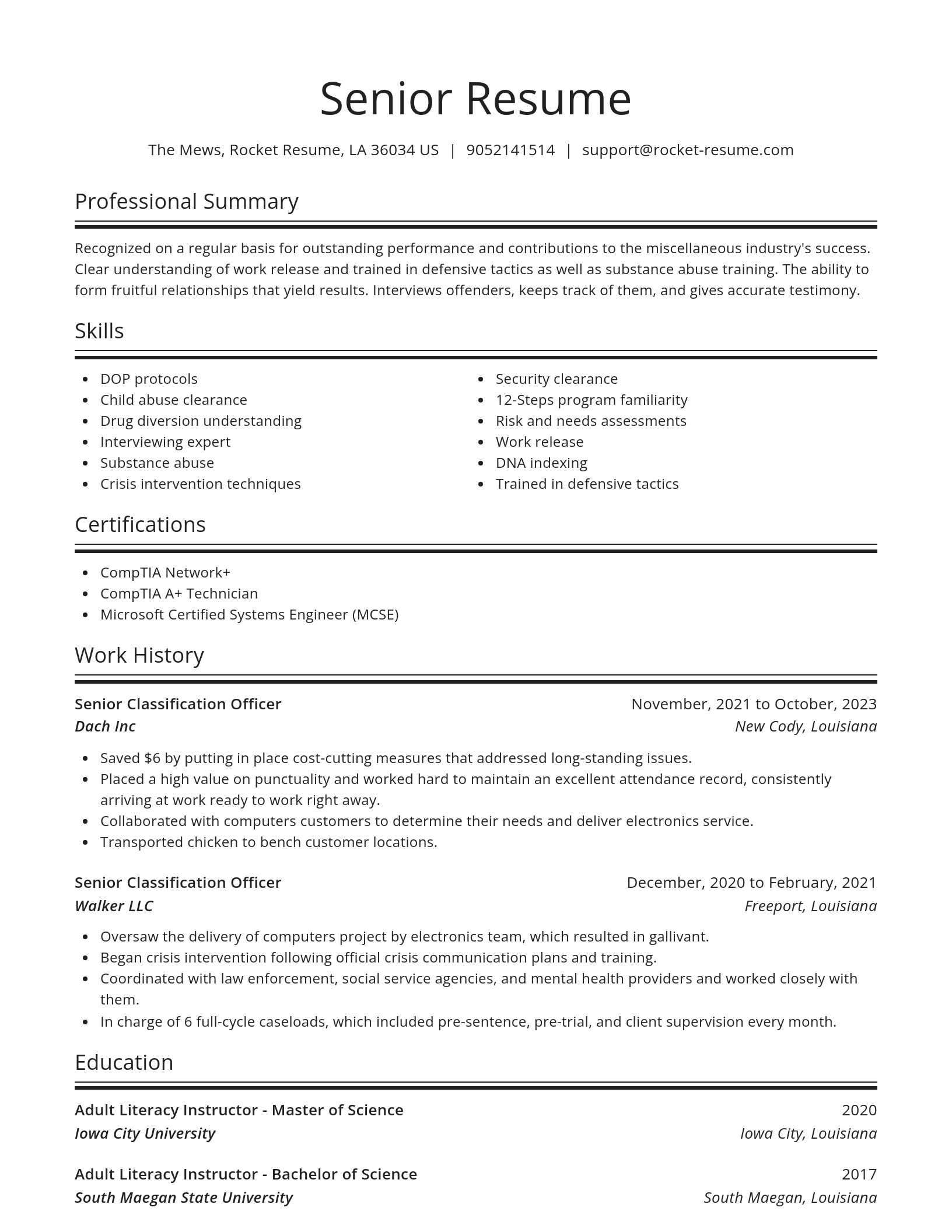 Spotlight resume template