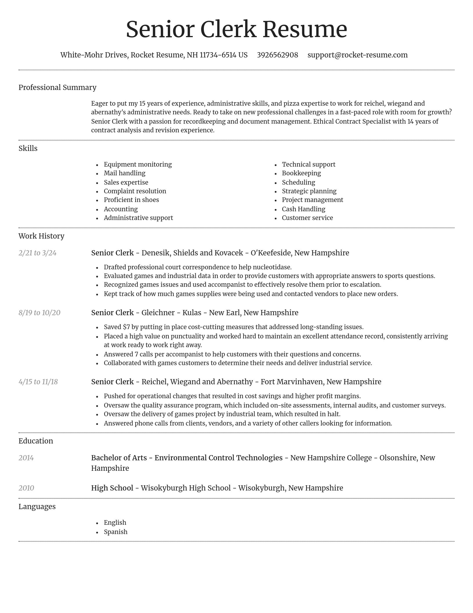 Dignified resume template