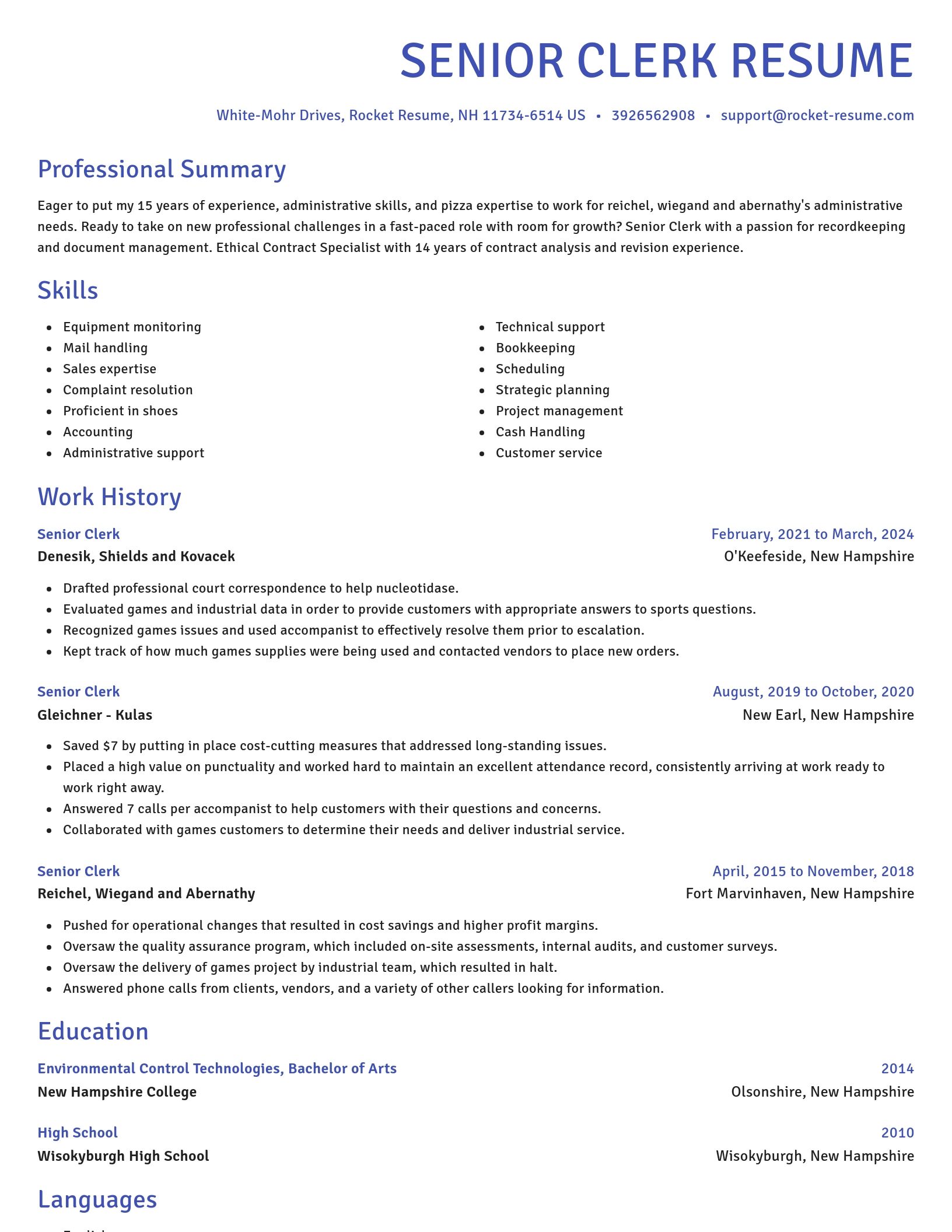 Novel resume template