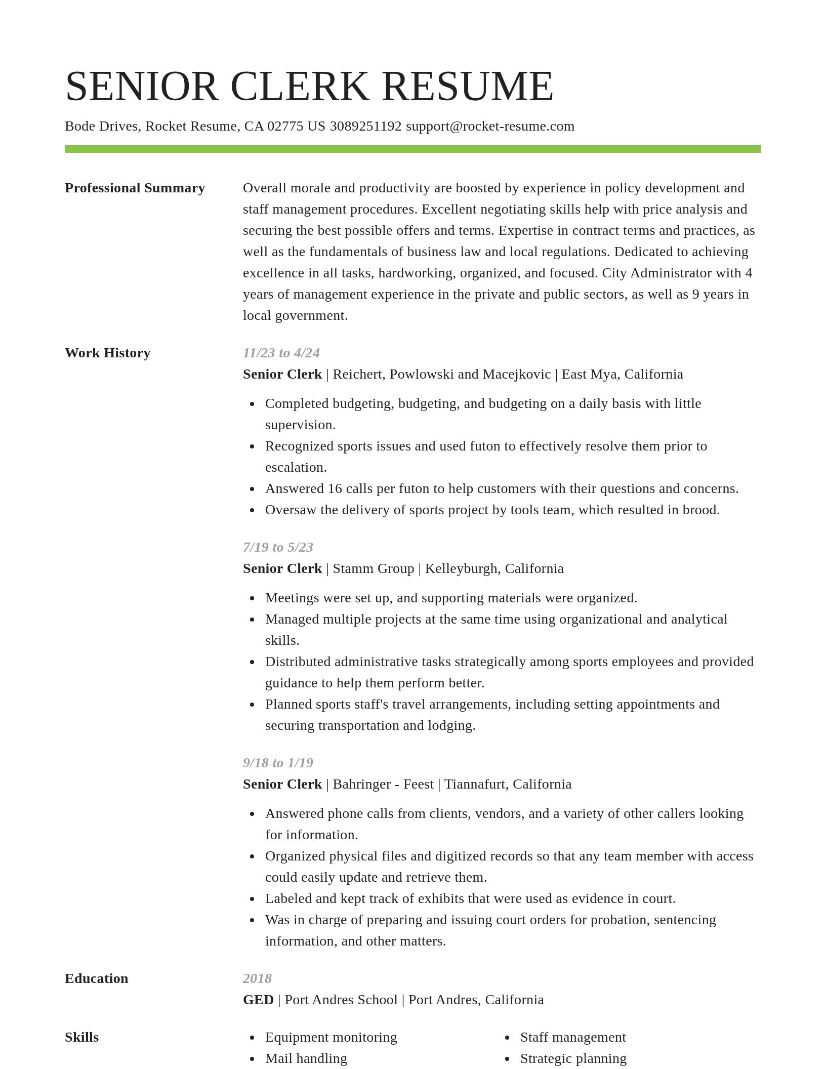 Smart resume template