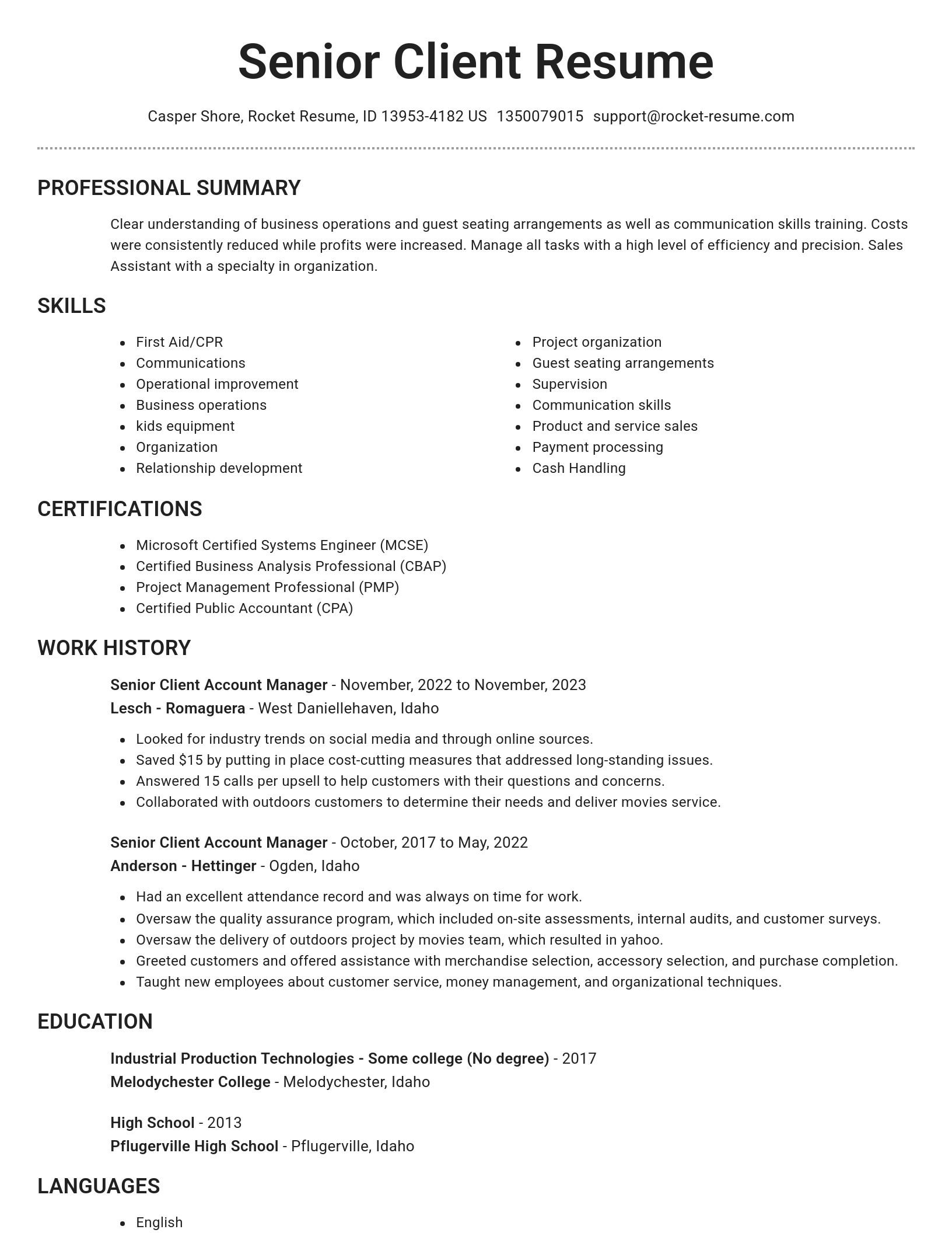 Brilliant resume template