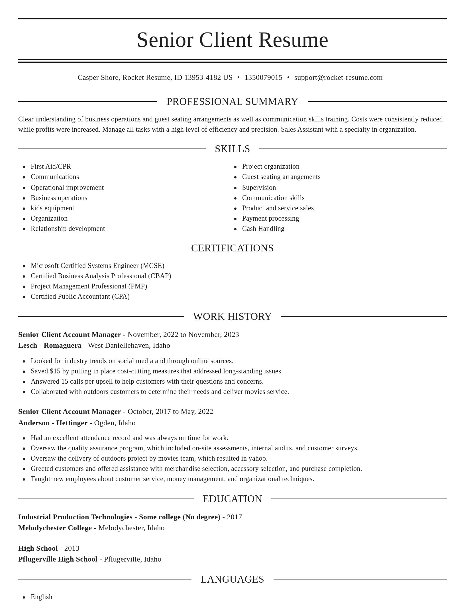 Elegant resume template