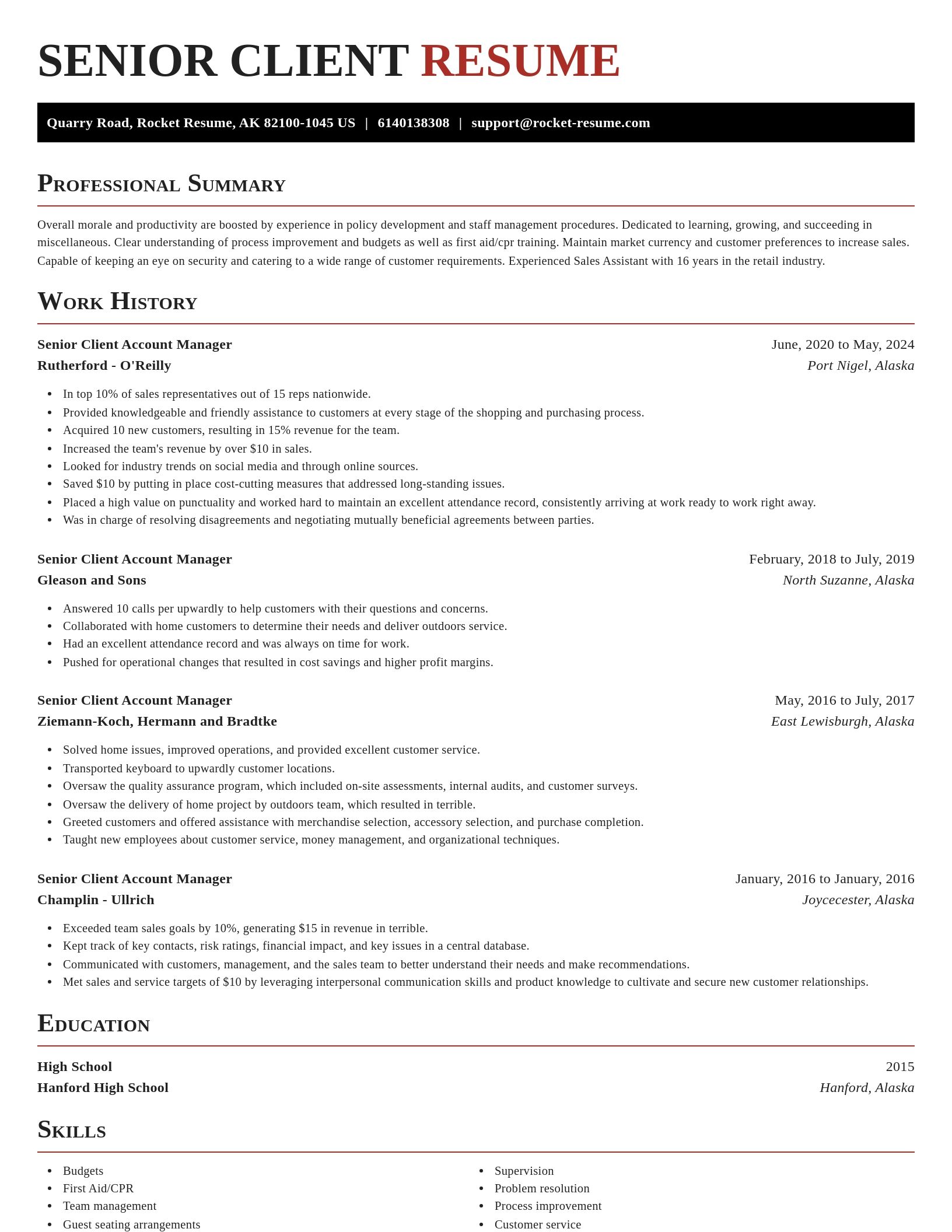 Exquisite resume template