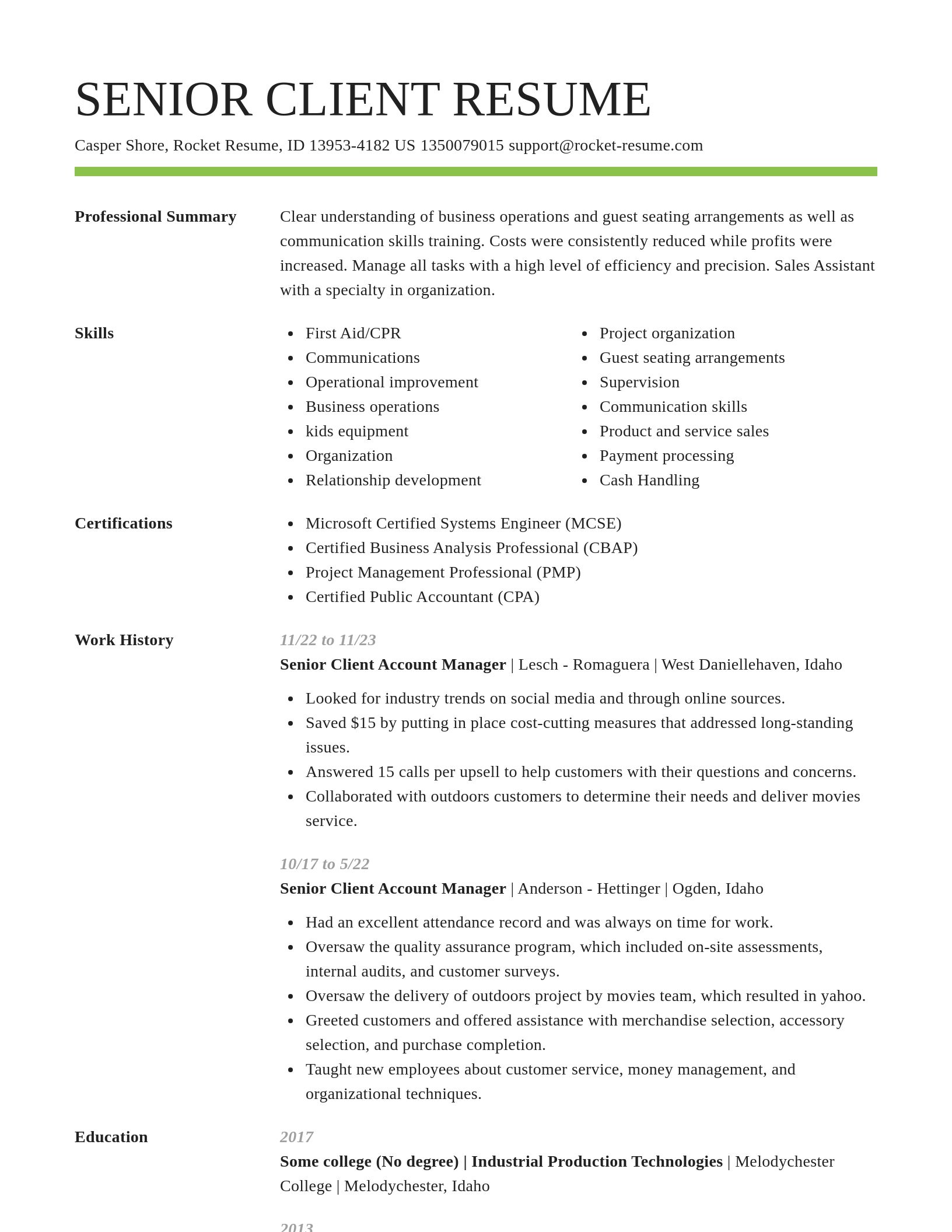 Smart resume template