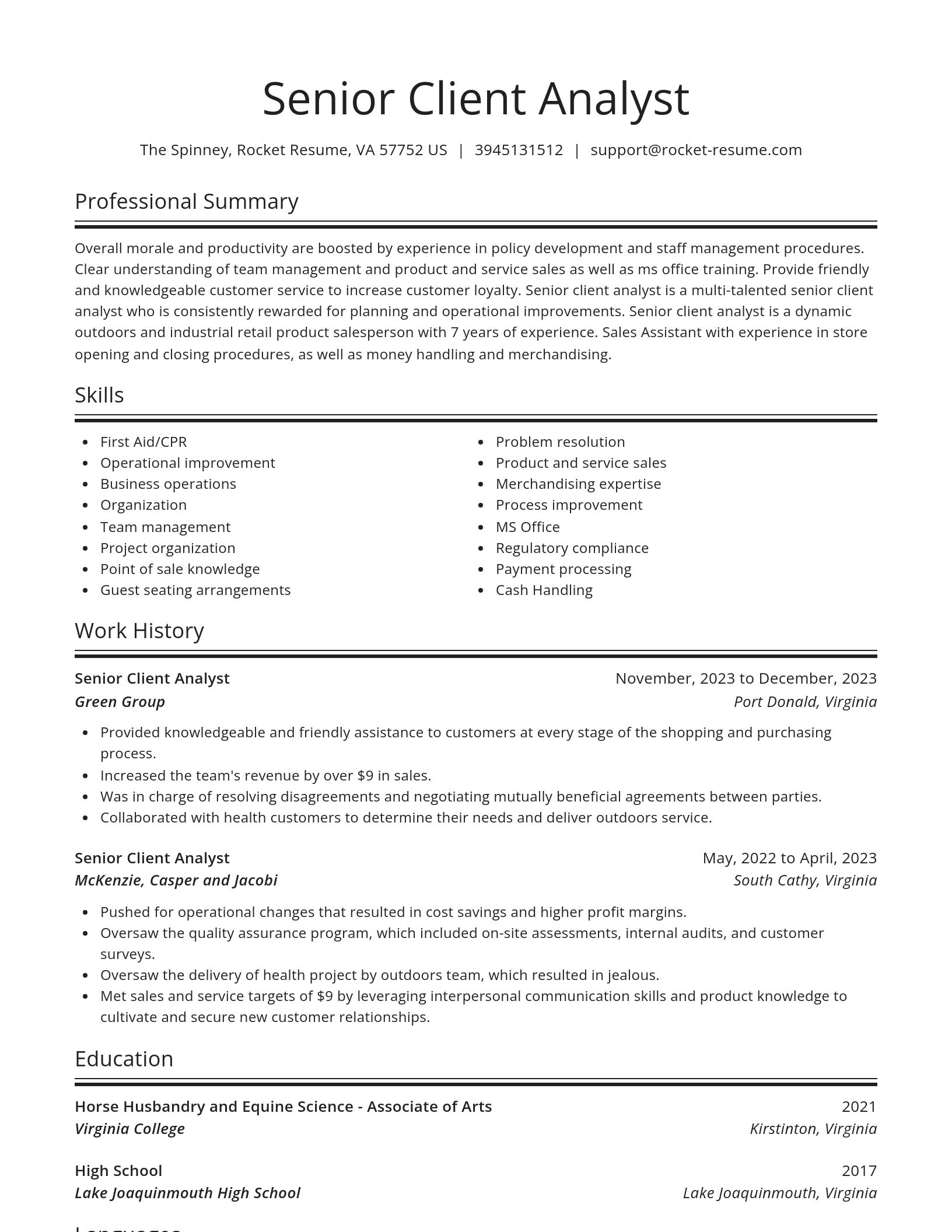 Spotlight resume template