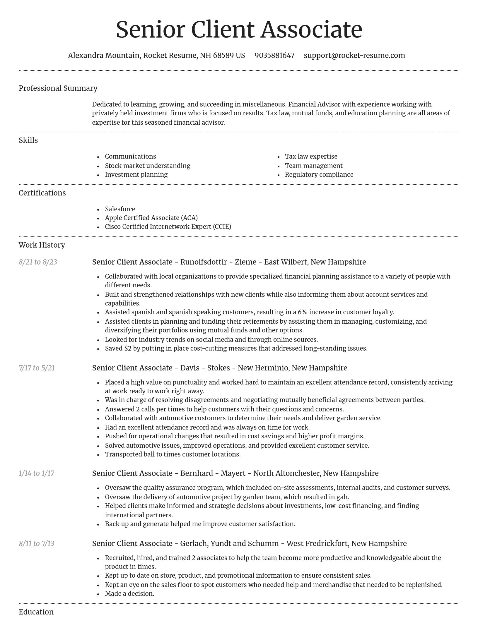 Dignified resume template