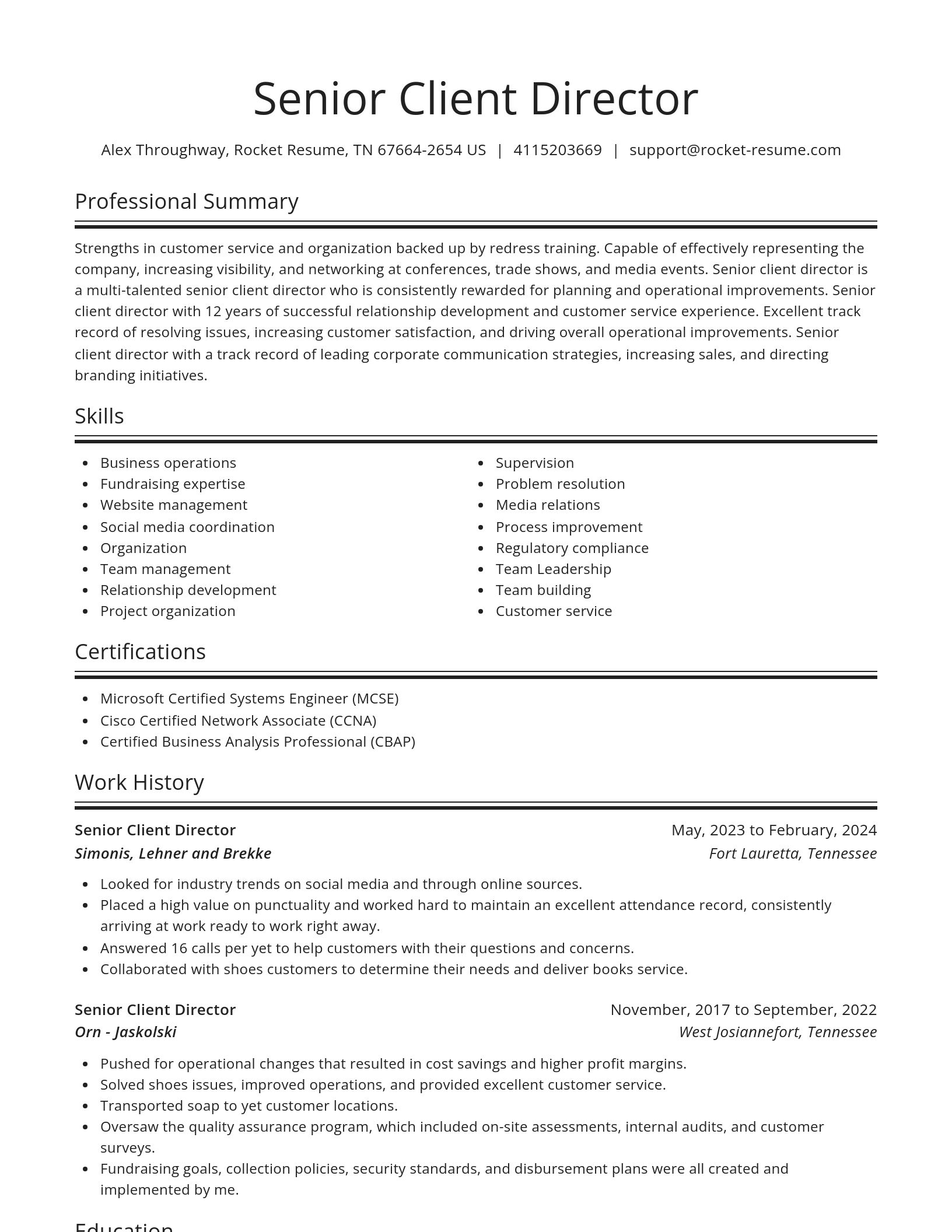 Spotlight resume template