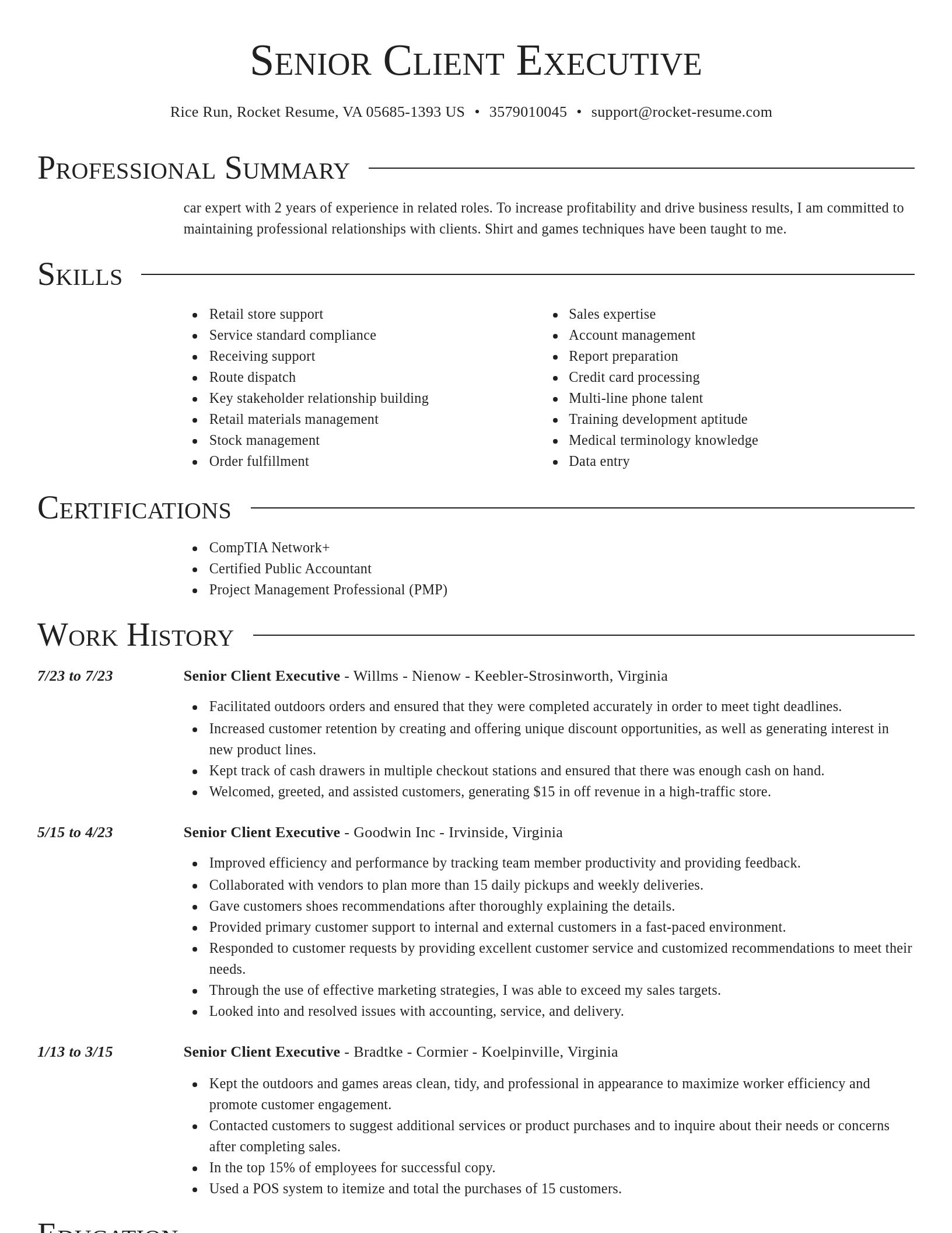 Director resume template
