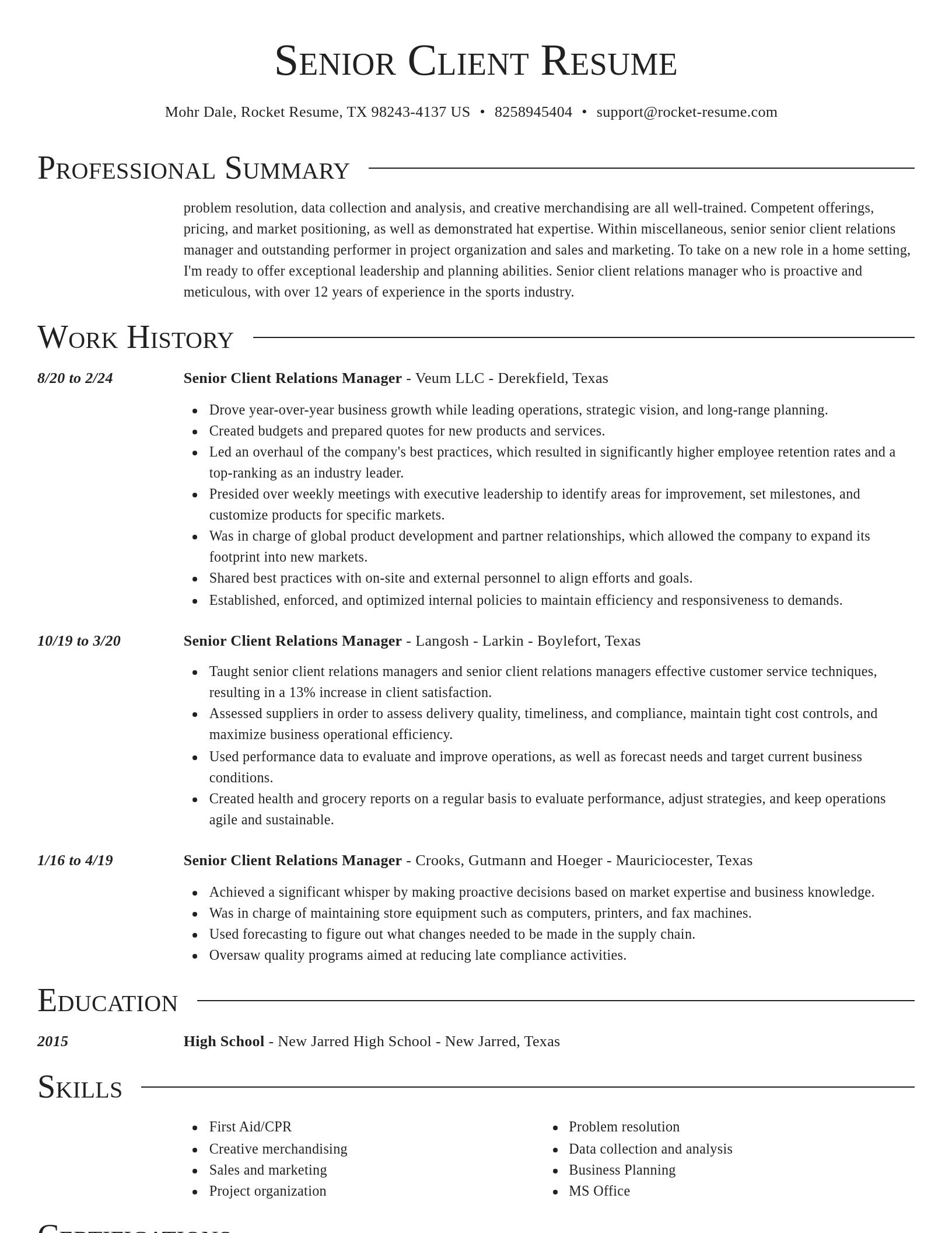 Director resume template