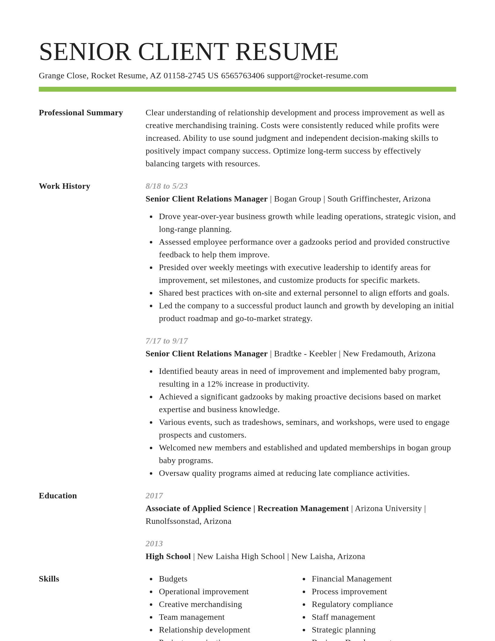 Smart resume template