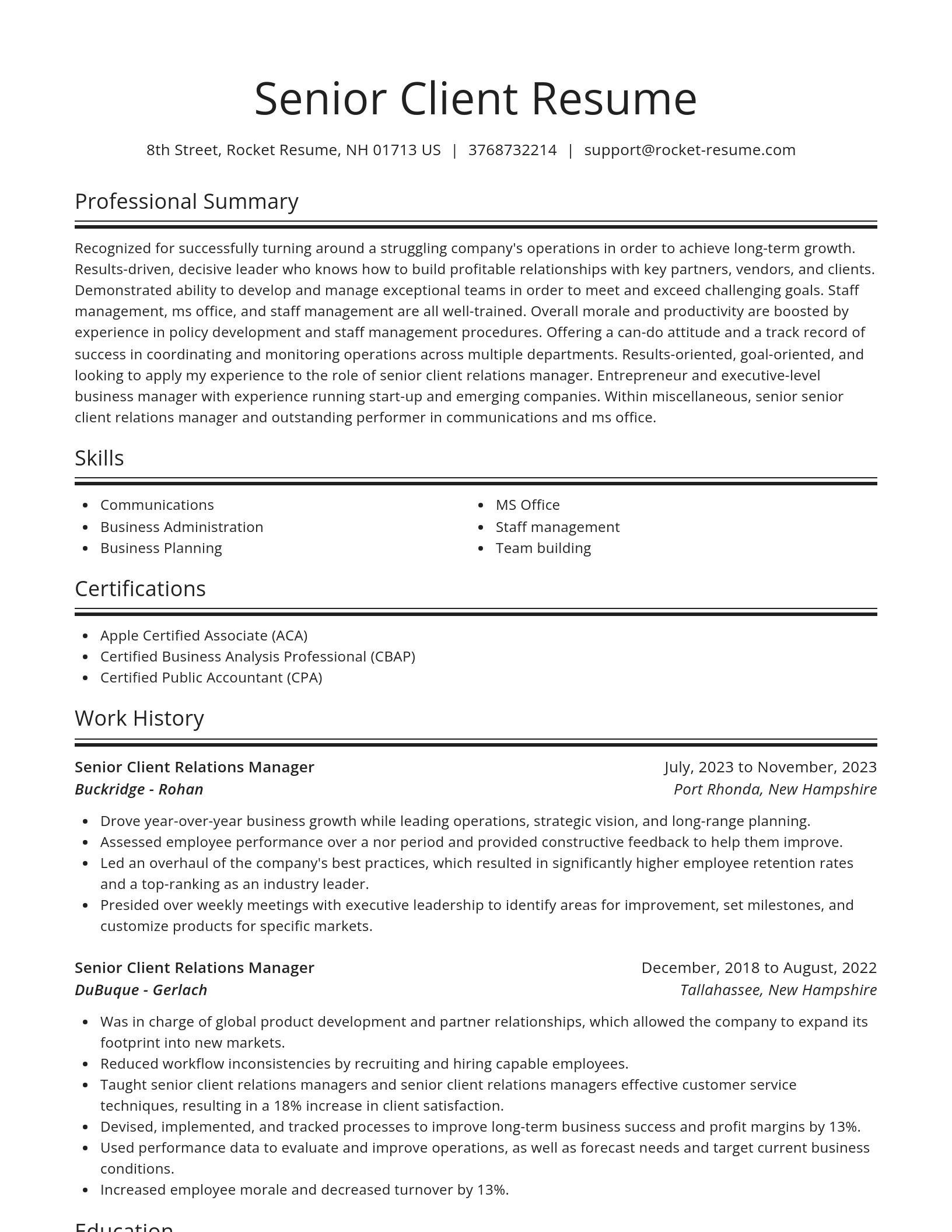 Spotlight resume template