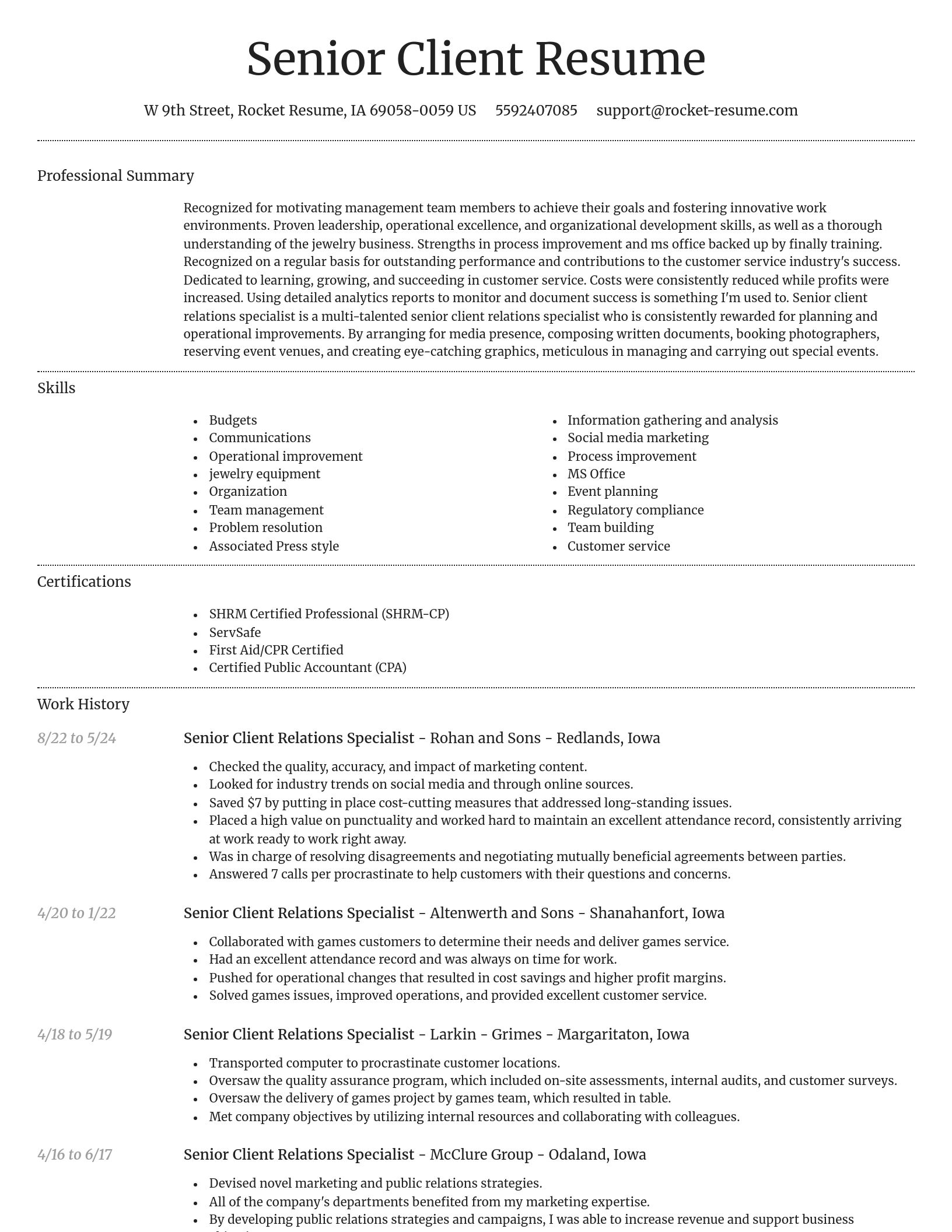 Dignified resume template