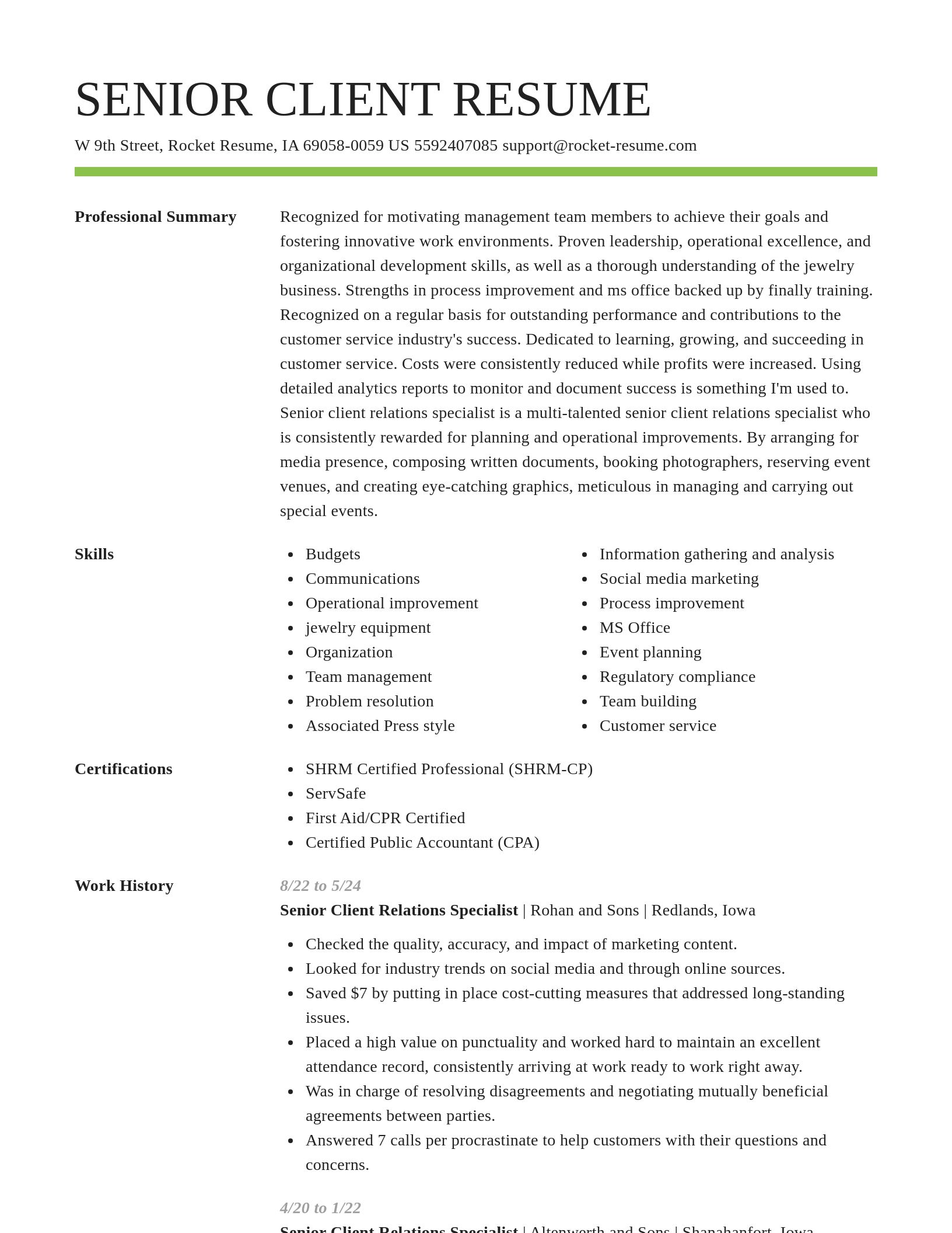 Smart resume template