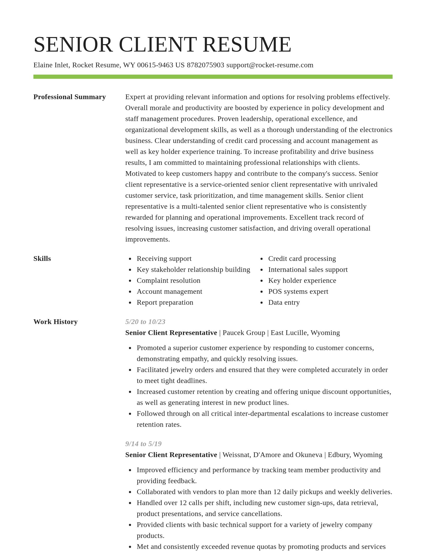 Smart resume template