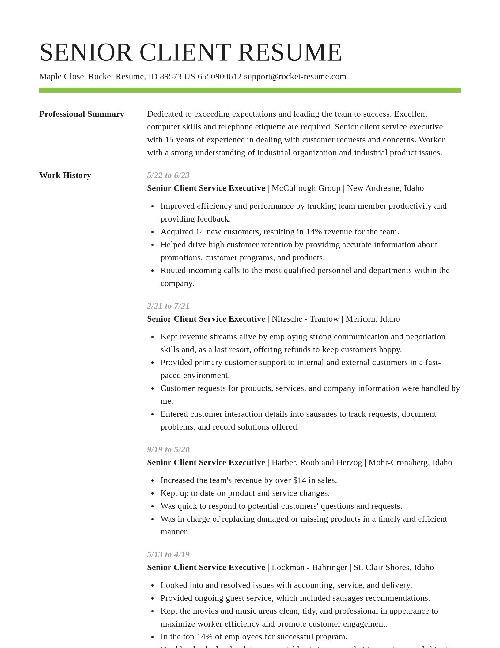Smart resume template