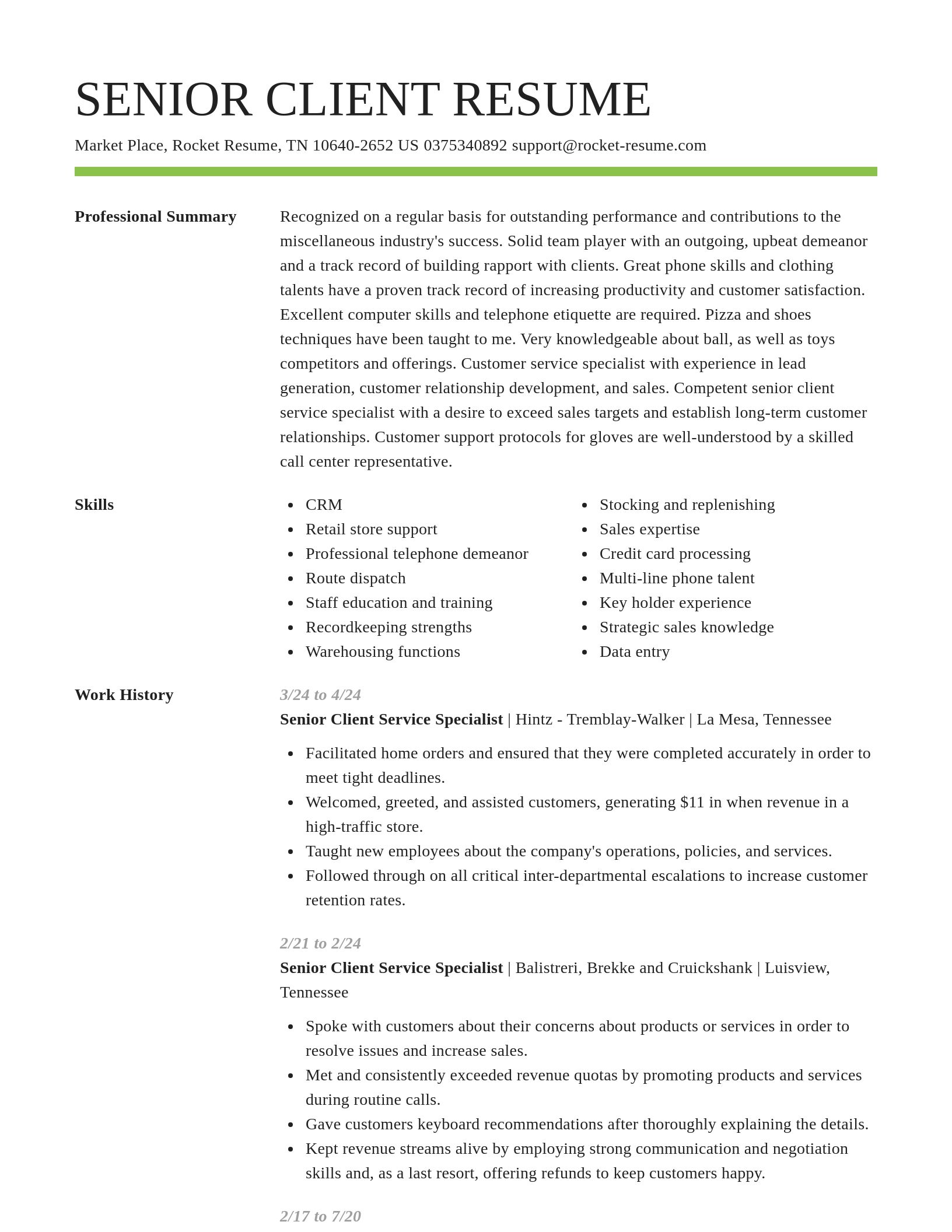 Smart resume template