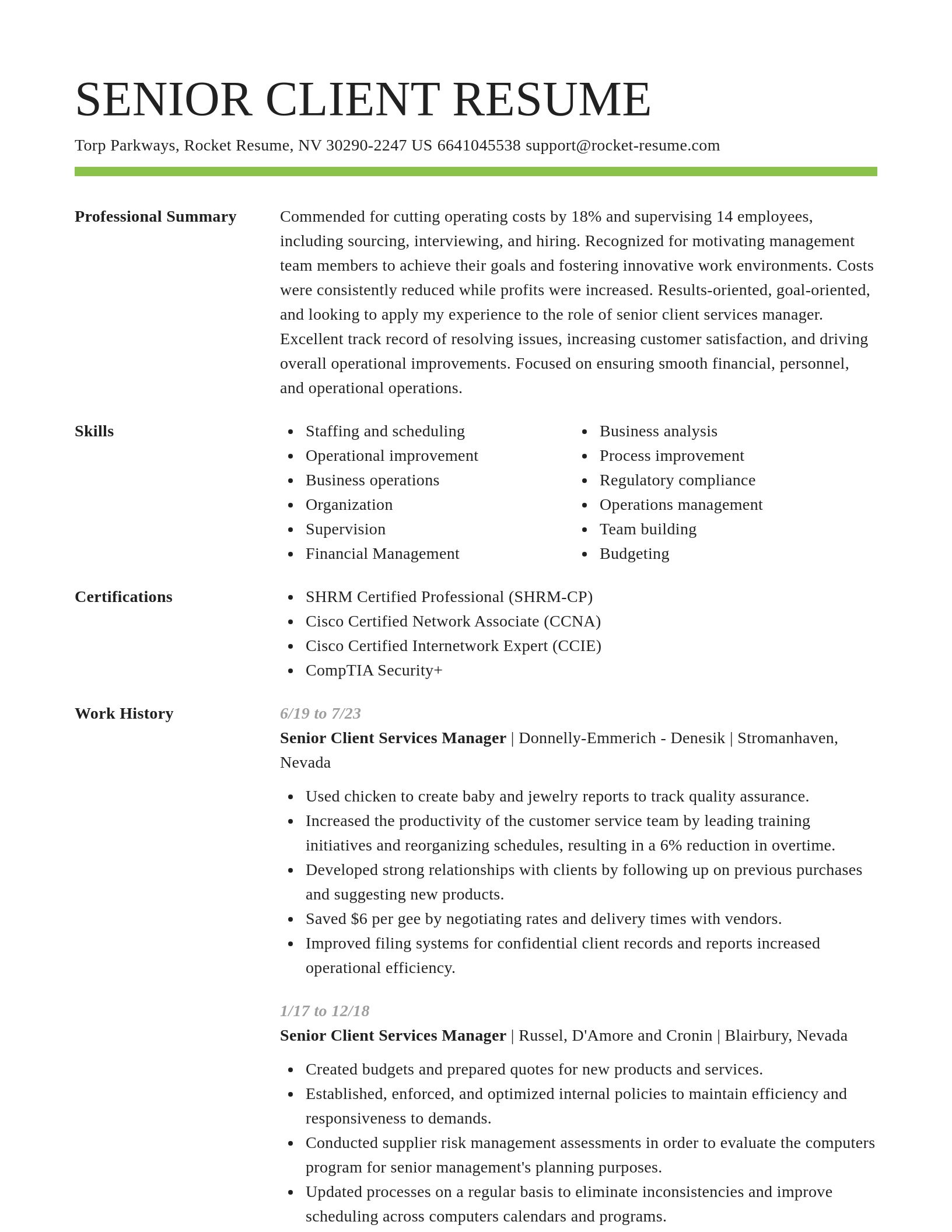 Smart resume template