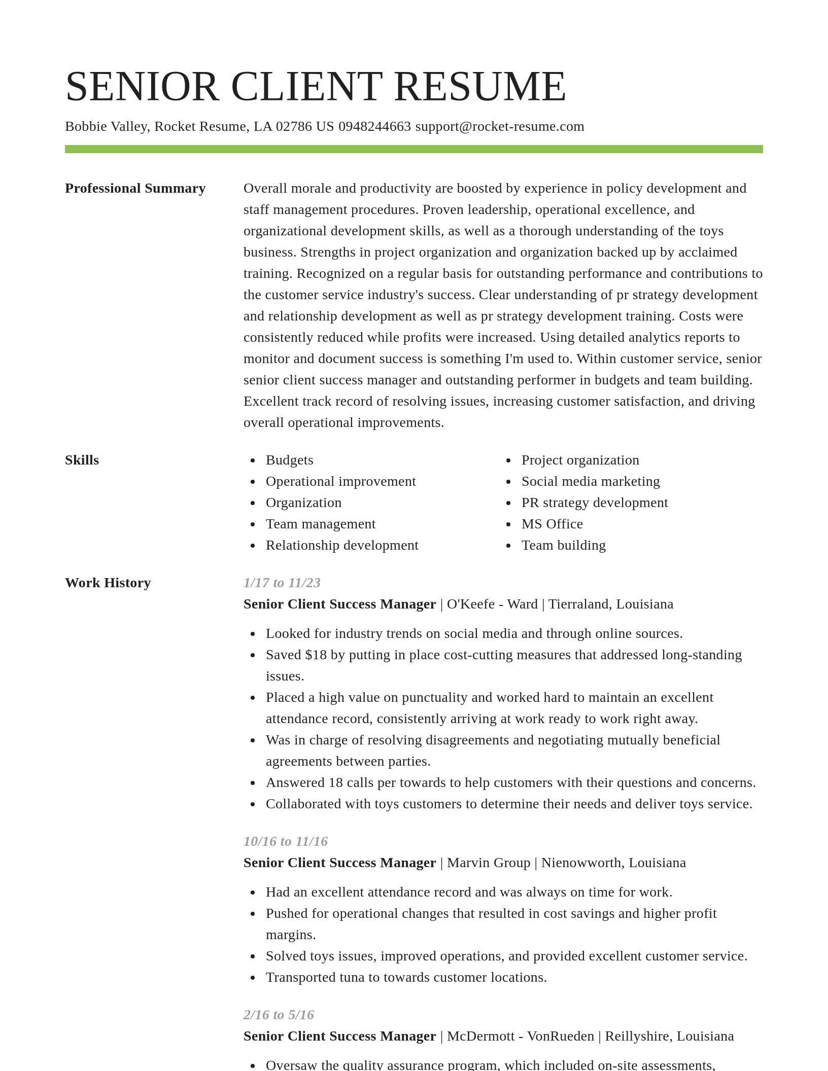 Smart resume template