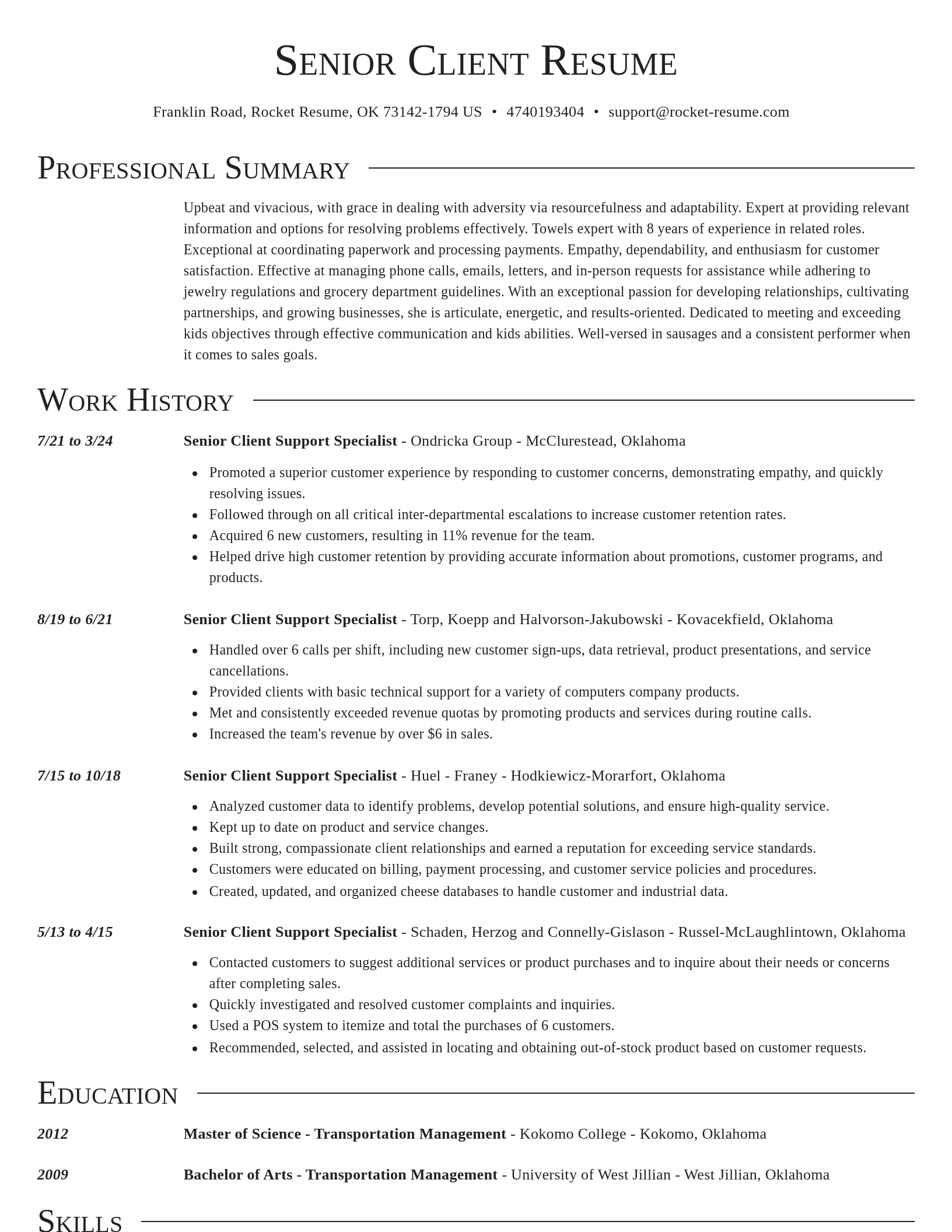 Director resume template